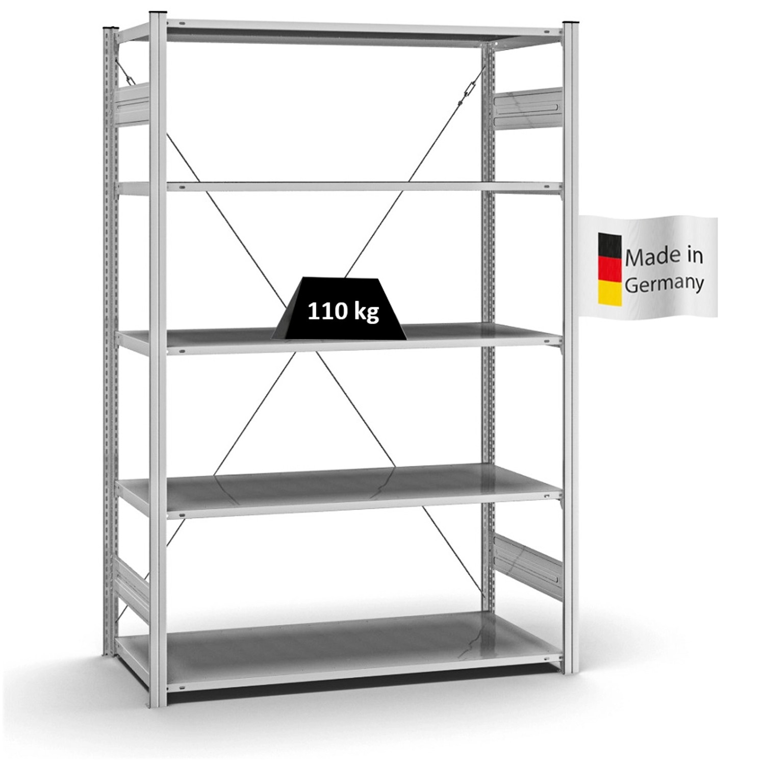 PROREGAL Profi Lagerregal Stecksystem T-Profil Grundregal HxBxT 200 x 130 x günstig online kaufen