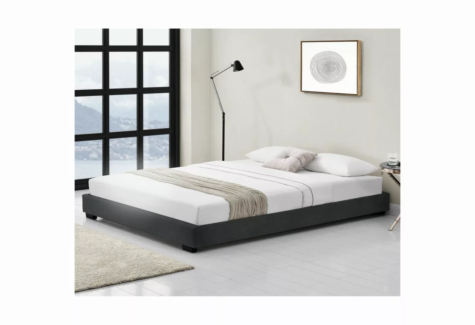 Corium Polsterbett, »Masari« Modernes Bett 140x200cm mit Lattenrost schwarz günstig online kaufen