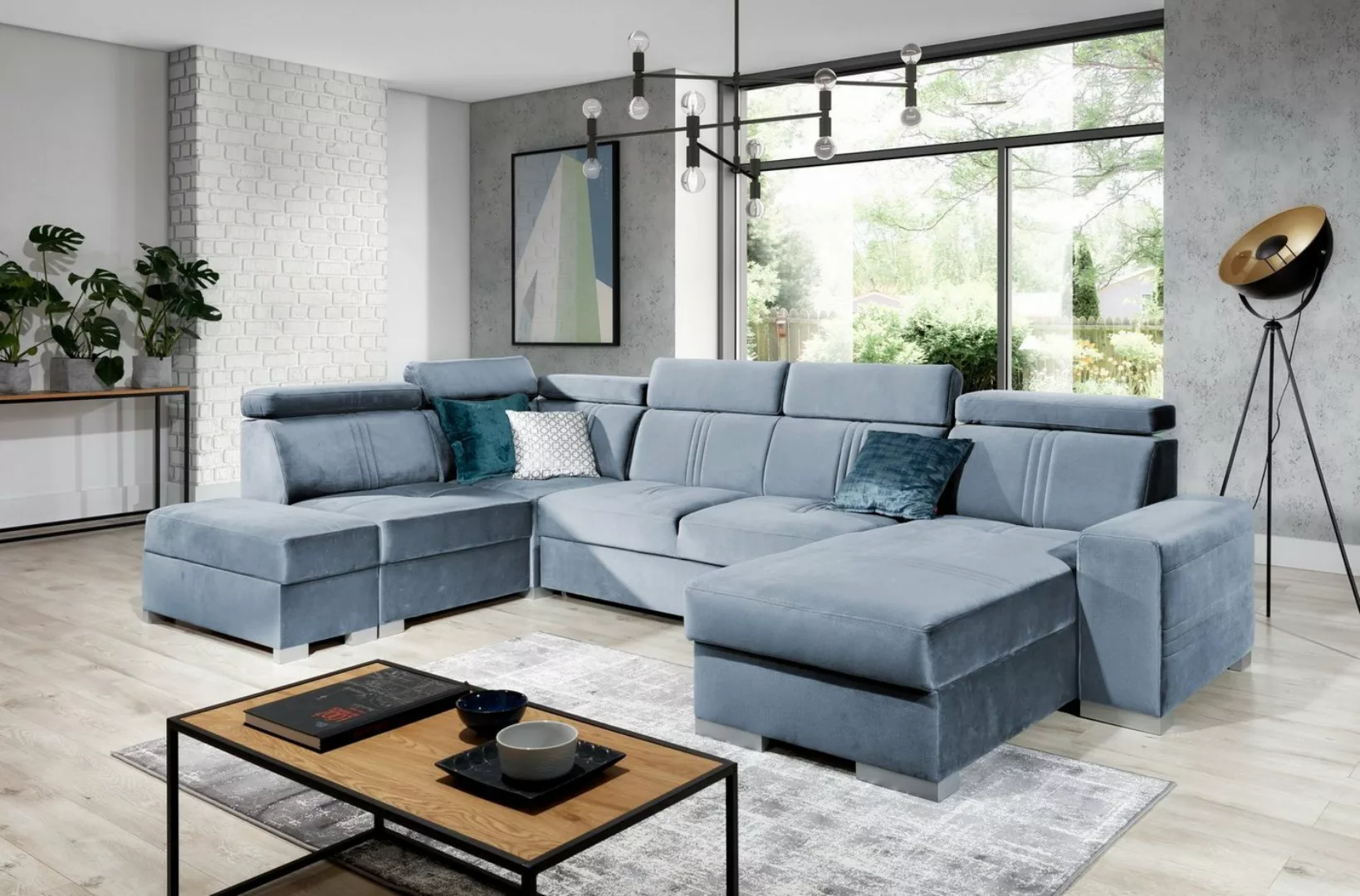 Stylefy Wohnlandschaft Asopo, U-Form, Sofa, Rückenlehne günstig online kaufen