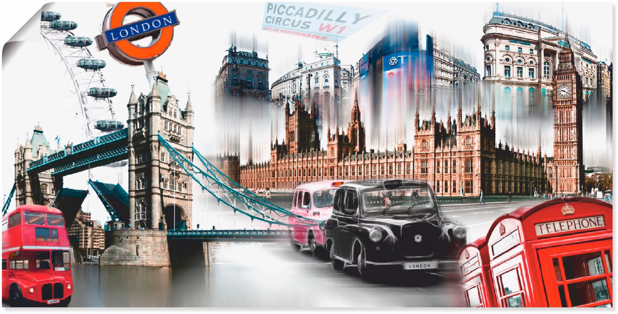 Artland Wandbild »London Skyline Collage IV«, Großbritannien, (1 St.), als günstig online kaufen
