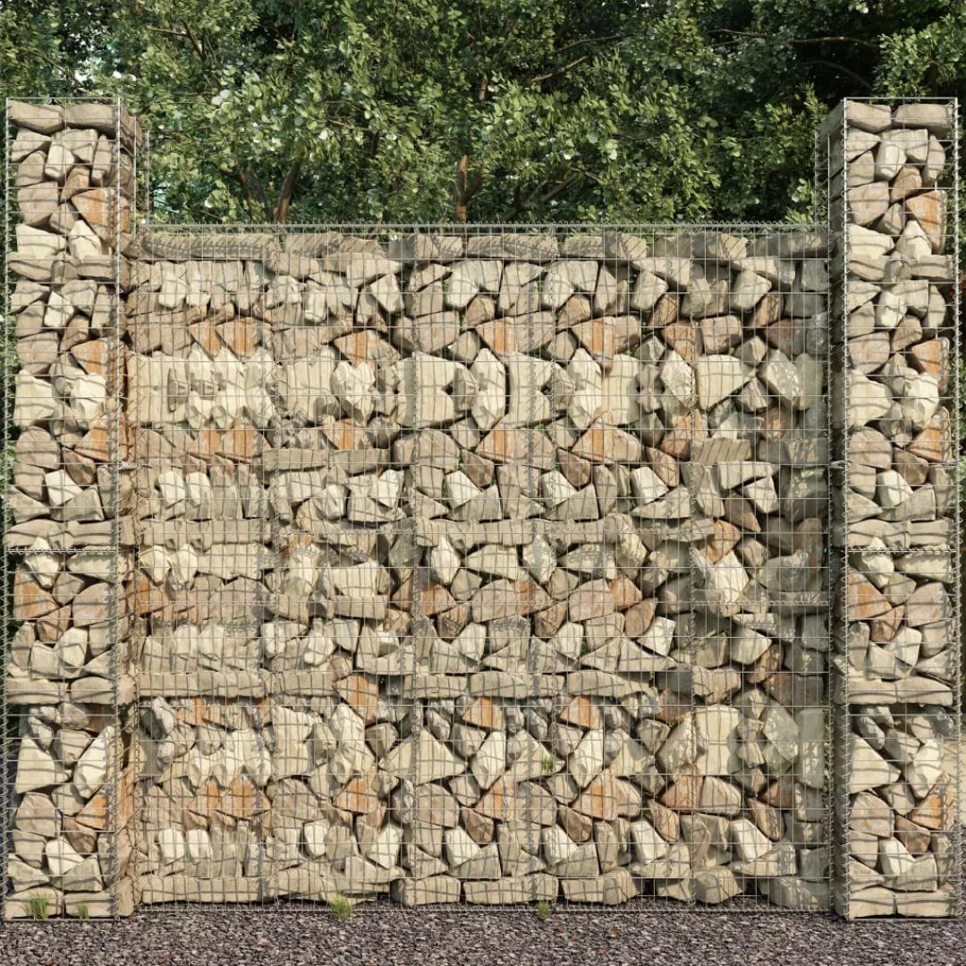 Gabionenkörbe 3 Stk. Verzinkter Stahl 25 X 25 X 197 Cm günstig online kaufen