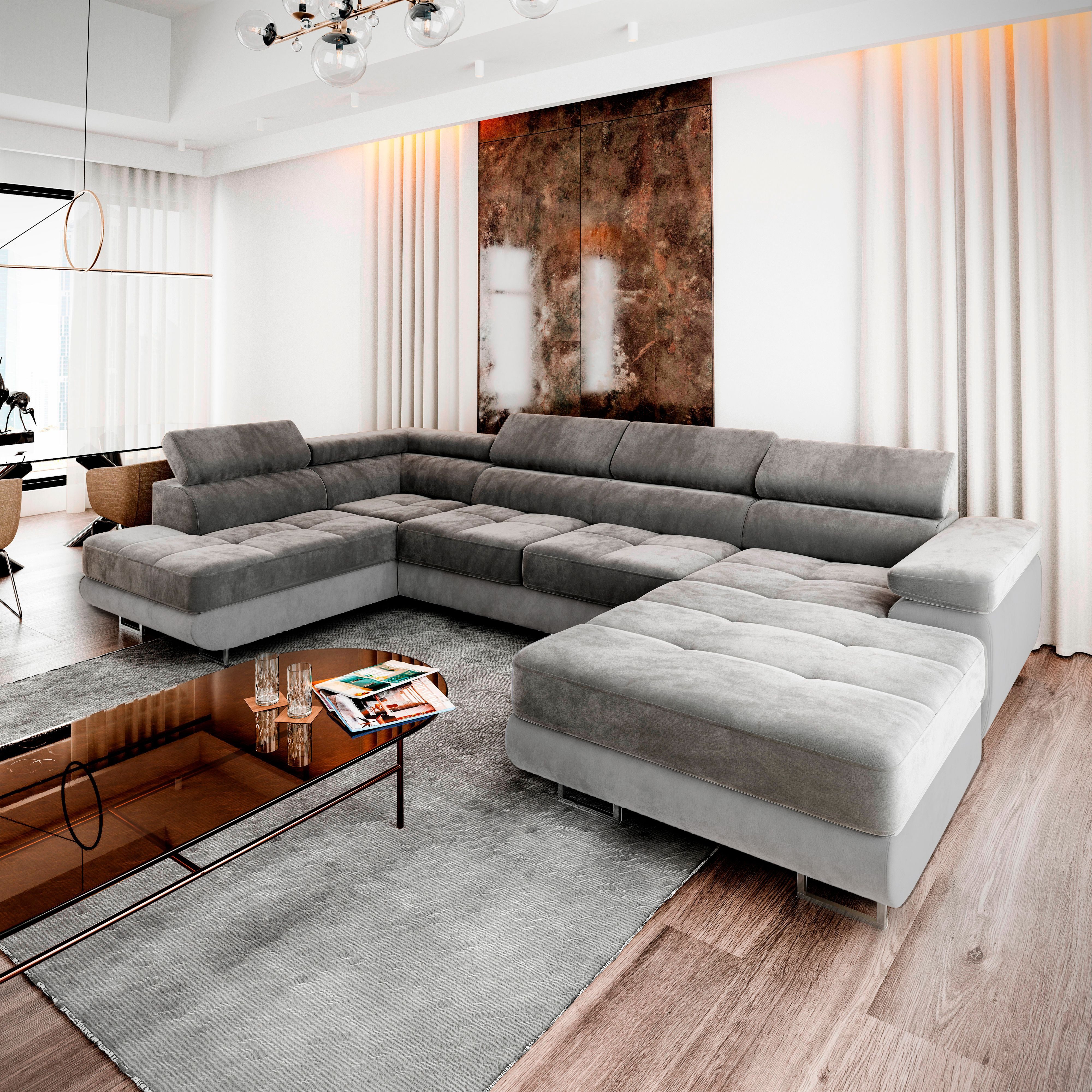 Masseno Ecksofa CASONE mit Schlaffunktion U-Form, günstig online kaufen