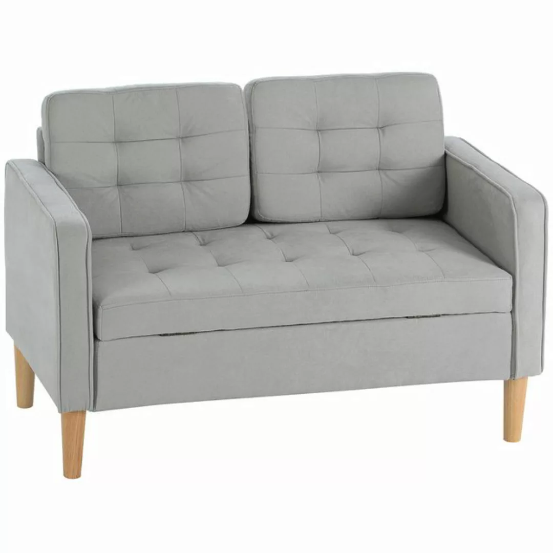 HOMCOM 2-Sitzer Couch mit Stauraum, Holzbeine, Polstersofa 1 Teile, für Woh günstig online kaufen