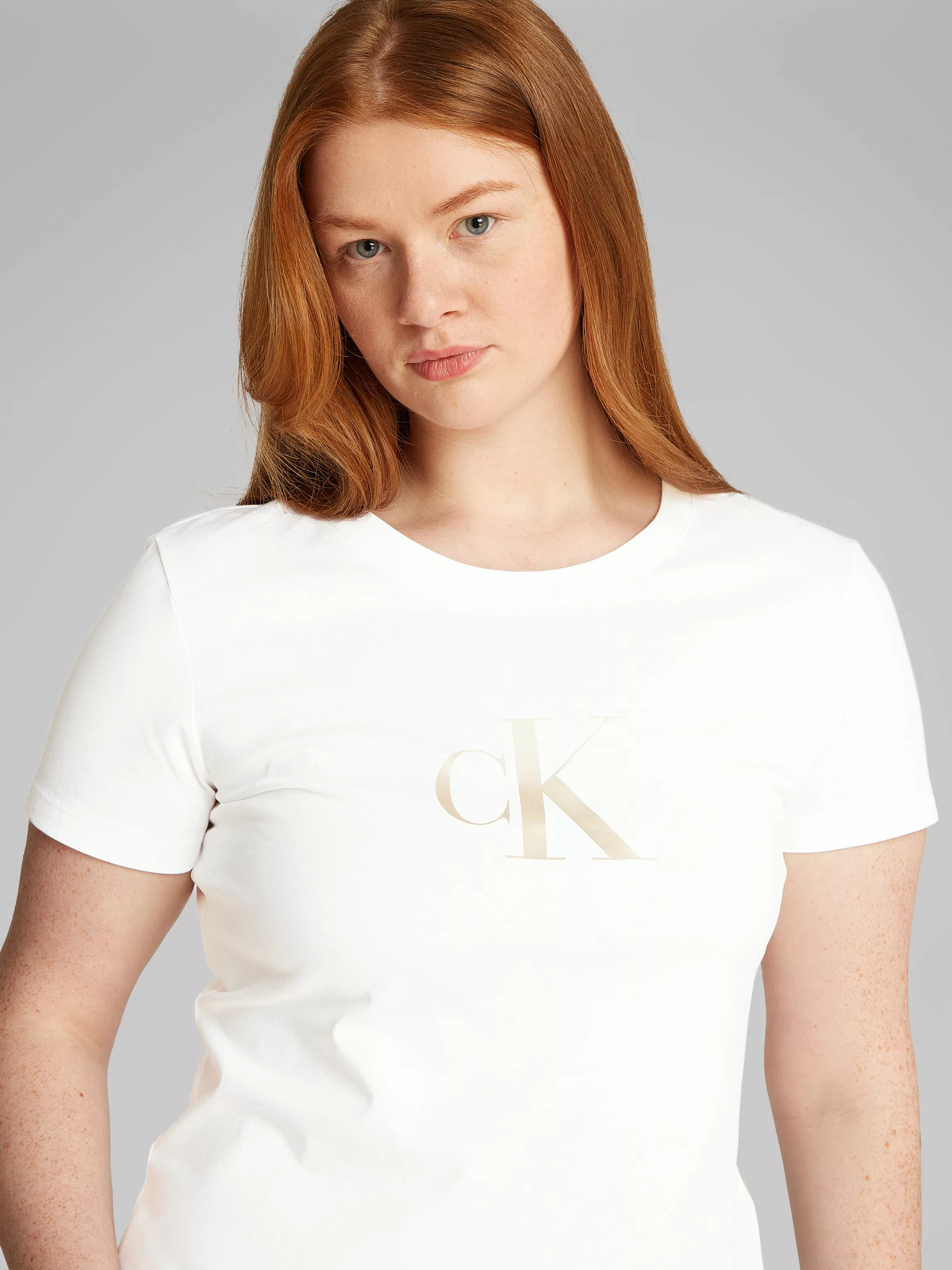 Calvin Klein Jeans Plus T-Shirt "PLUS GRADIENT CK SLIM TEE", in großen Größ günstig online kaufen