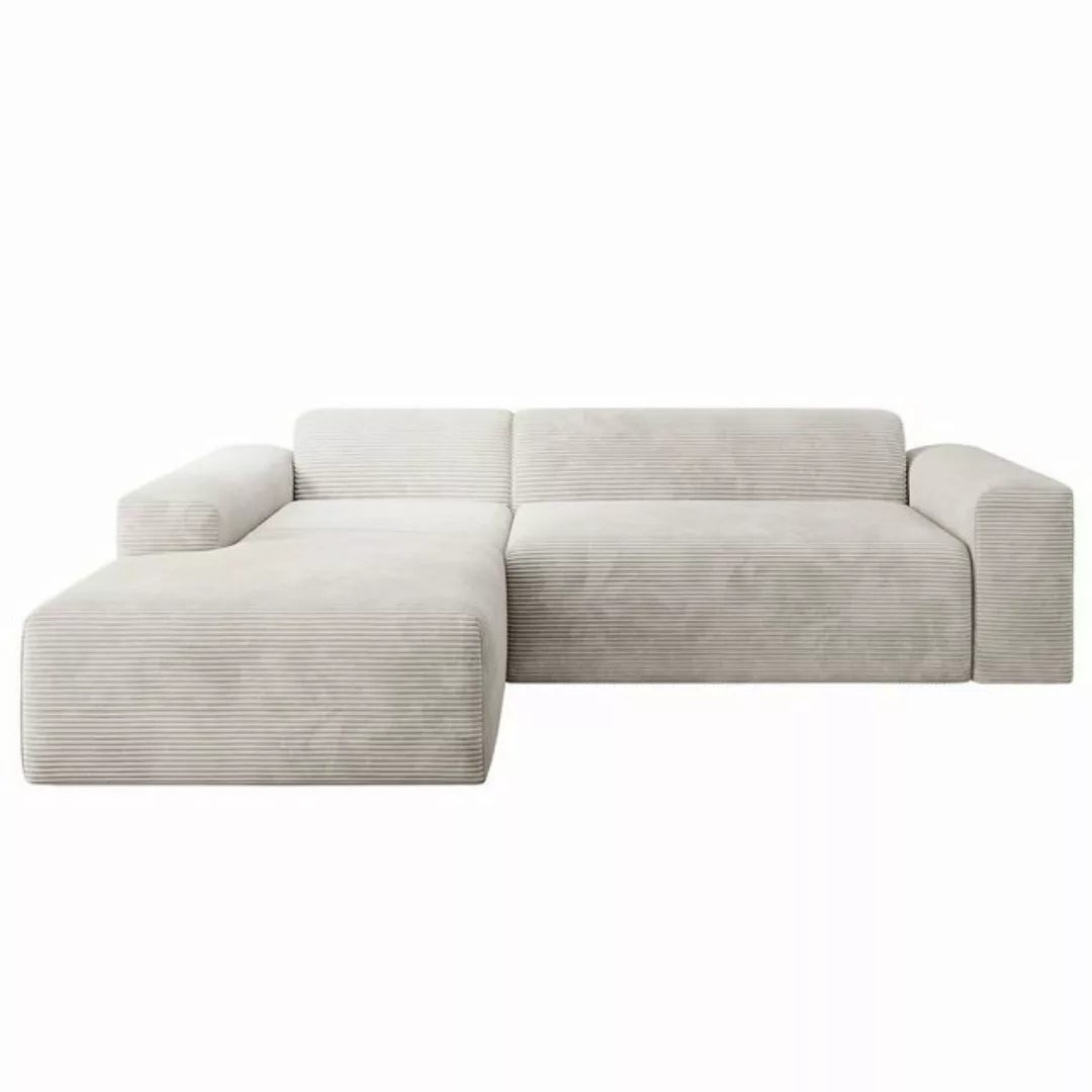 Juskys Ecksofa Vals, modern, L-Form, Stoff, bequem, samtig wie Cord, breite günstig online kaufen