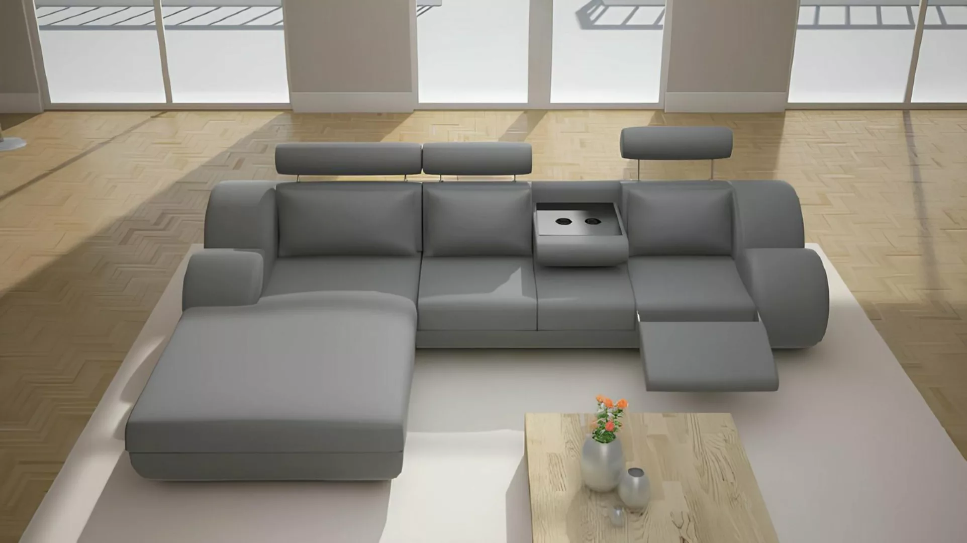 Xlmoebel Ecksofa Designer-Sofa-Set Wohnlandschaft Eckcouch mit USB-Anschlus günstig online kaufen