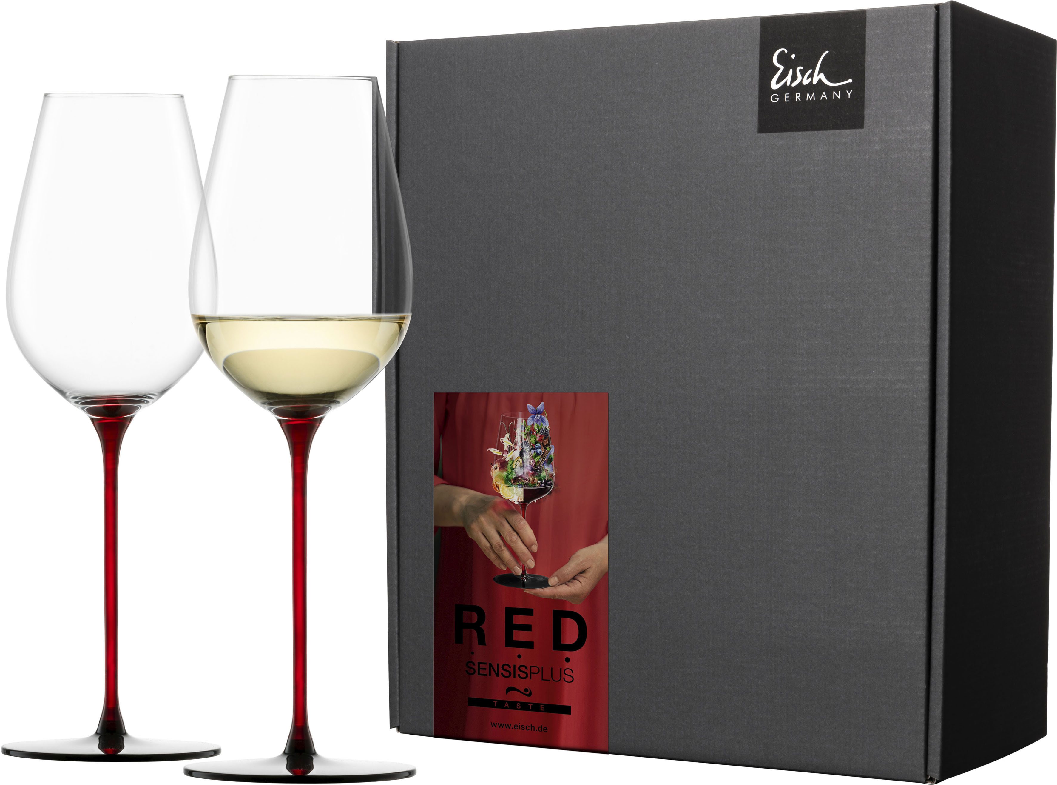 Eisch Champagnerglas »RED SENSISPLUS«, (Set, 2 tlg., 2 Gläser im Geschenkka günstig online kaufen
