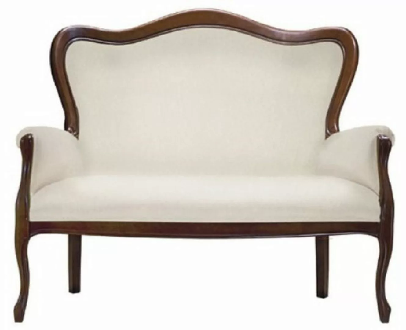 Casa Padrino Sofa Luxus Barock Sofa Cremefarben / Dunkelbraun 124 x 74 x H. günstig online kaufen