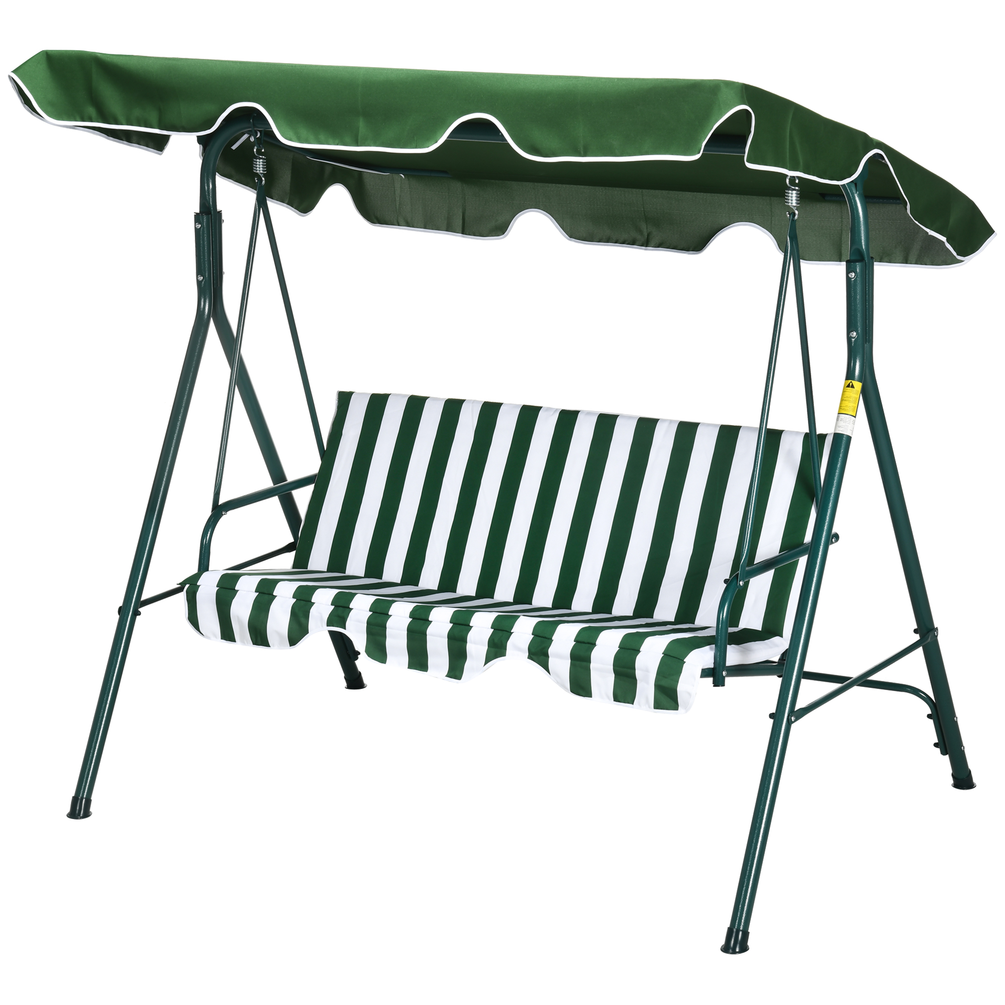 Outsunny 3-Sitzer Gartenwippe mit verstellbarem Dach und stabilem Stahlrahm günstig online kaufen