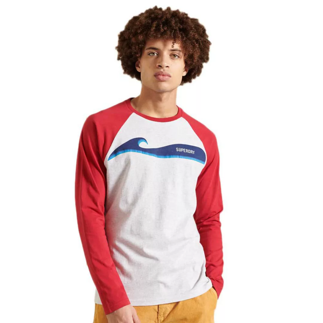 Superdry Cali Surf Baseball Langarm-t-shirt 2XL Ice Marl günstig online kaufen