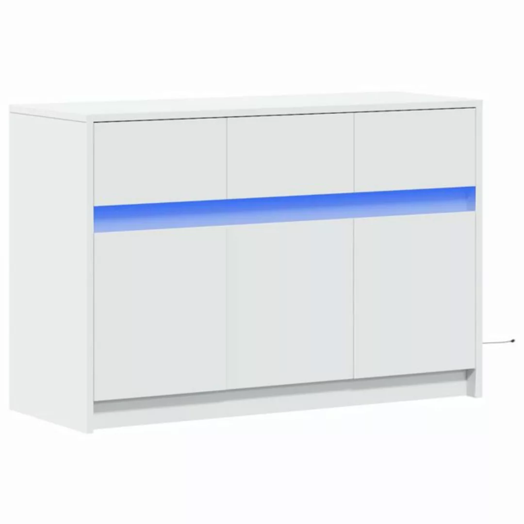 vidaXL TV-Schrank TV-Schrank mit LED-Beleuchtung Weiß 91x34x61 cm Holzwerks günstig online kaufen