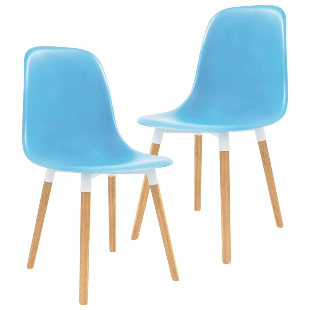 Esszimmerstühle 2 Stk. Blau Kunststoff günstig online kaufen