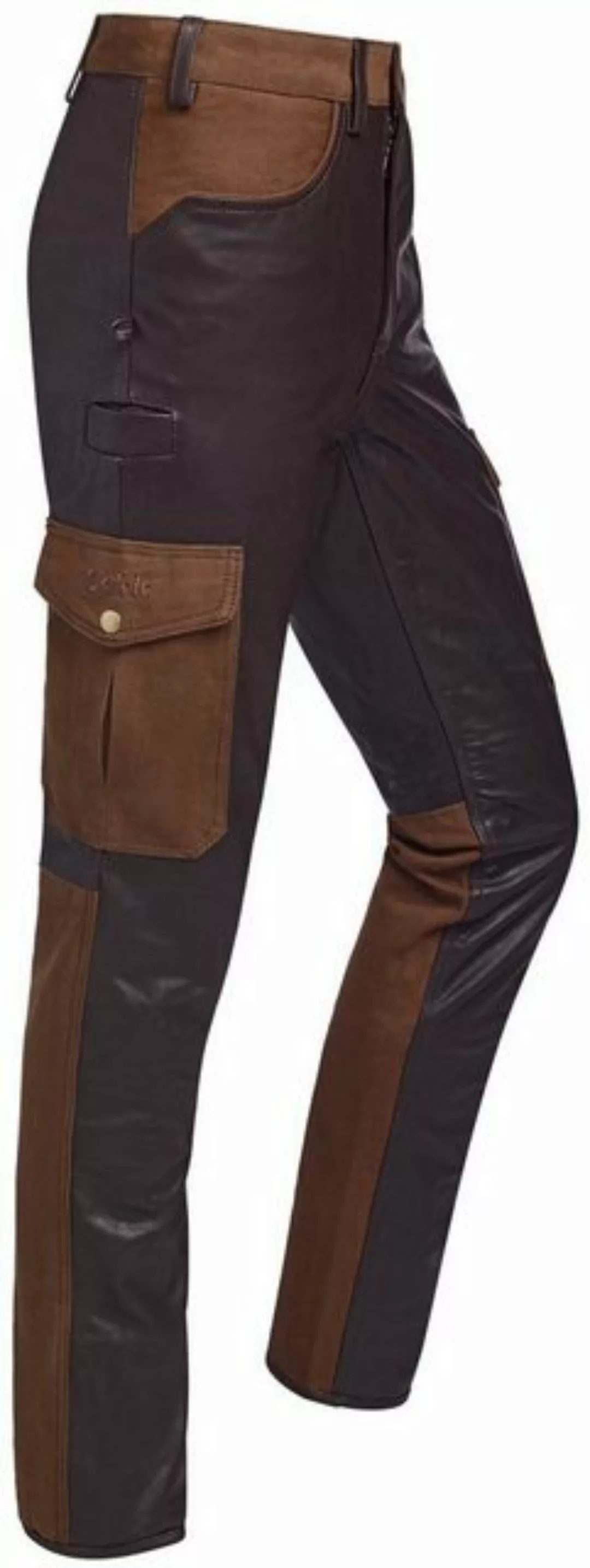 La Chasse® Lederhose Cargo-Büffellederhose "Colmar" mit Canvas-Besatz Jagdh günstig online kaufen