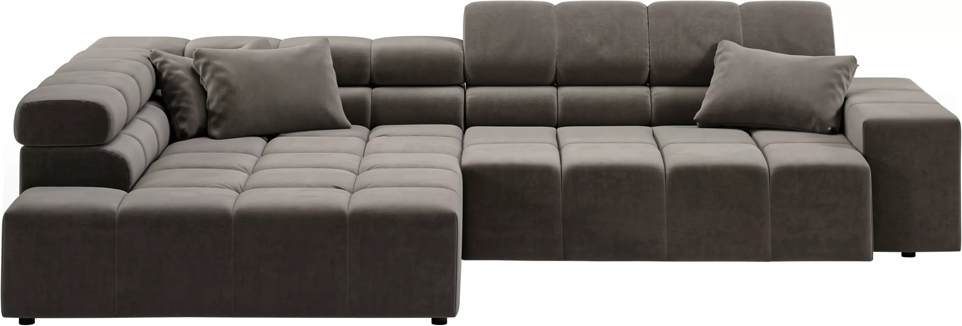 INOSIGN Ecksofa Ancona incl. Kopfteilverstellung, Zierkissen Breite 319cm, günstig online kaufen