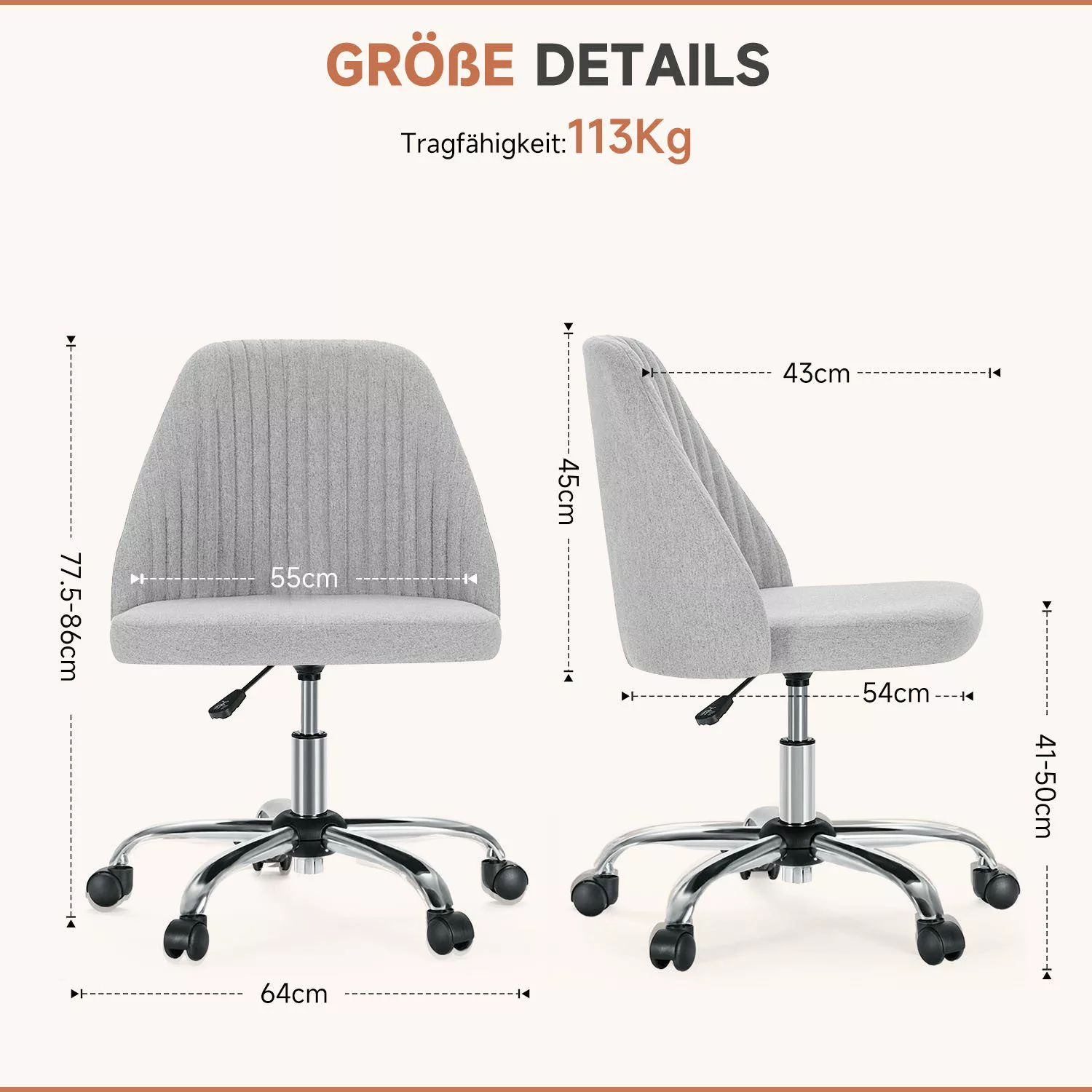 Refined Living Bürostuhl Schreibtischstuhl mit Rädern günstig online kaufen