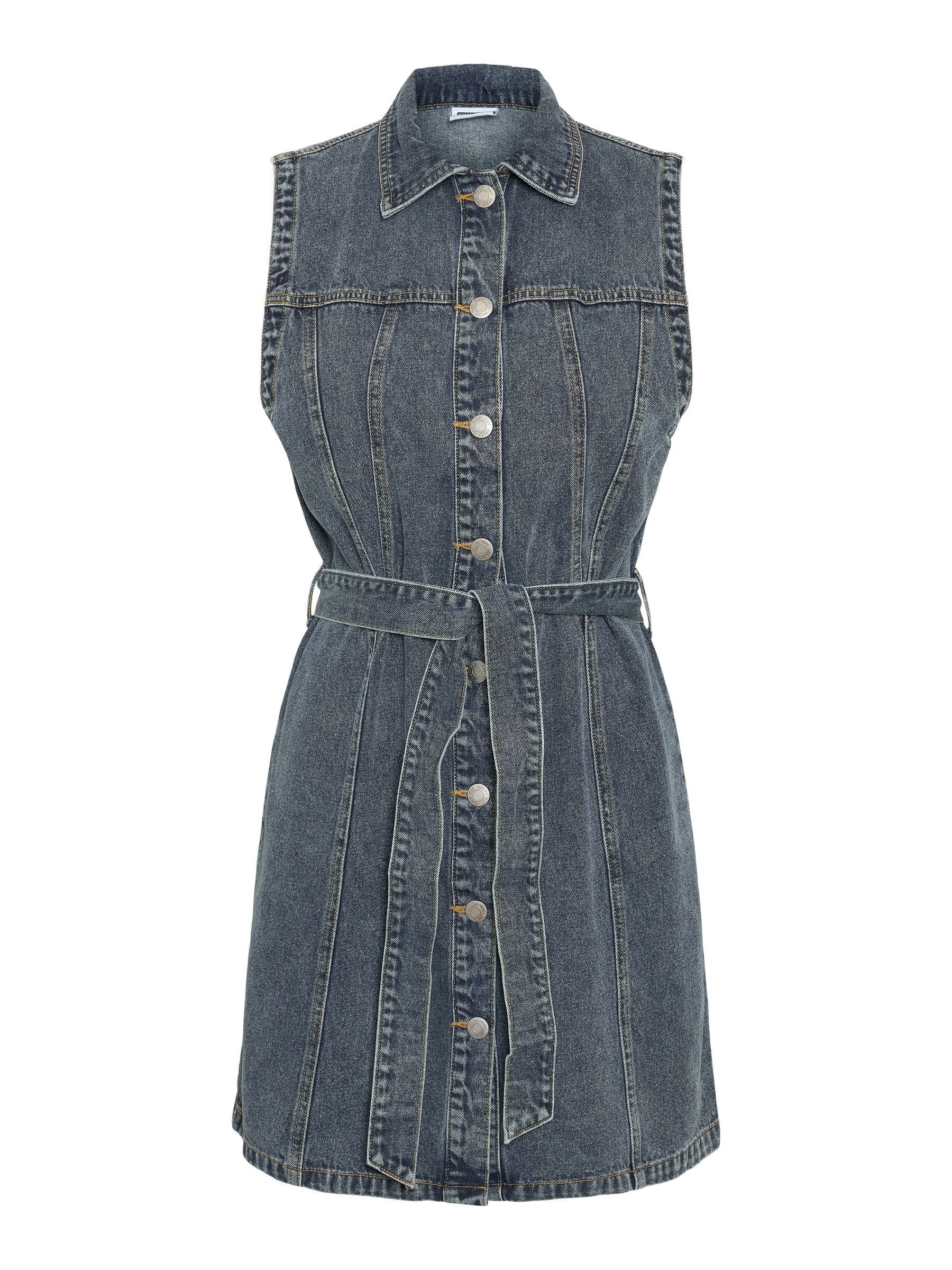 Noisy may Shirtkleid Ärmelloses Denim Design günstig online kaufen