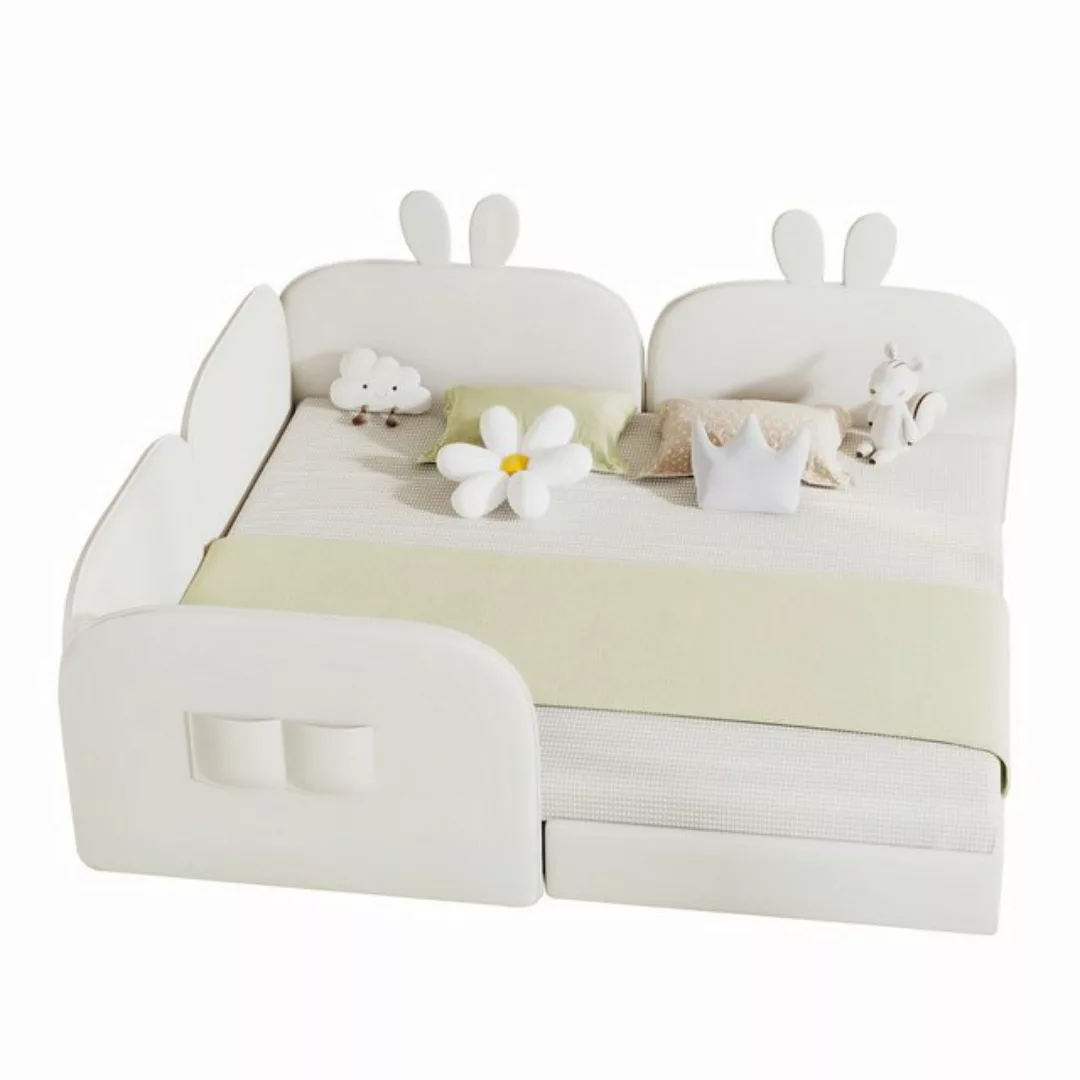 REDOM Kinderbett Polsterbett Daybed Bett Gästebett, Samt Beige (Kaninchen K günstig online kaufen