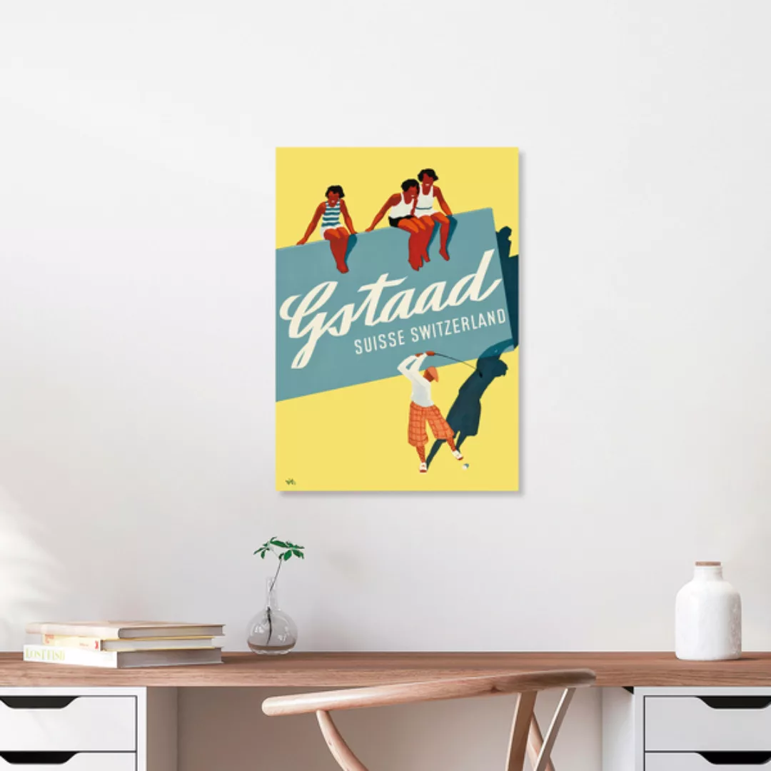 Poster / Leinwandbild - Gstaad - Suisse Switzerland günstig online kaufen
