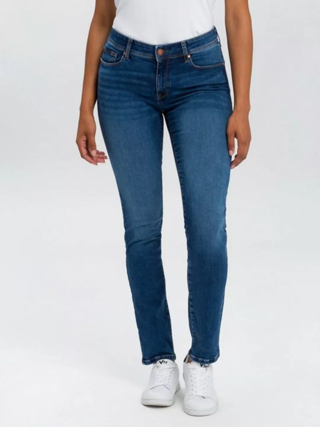 Cross Jeans Damen Jeans Anya - Slim Fit - Blau - Dark Blue Washed günstig online kaufen