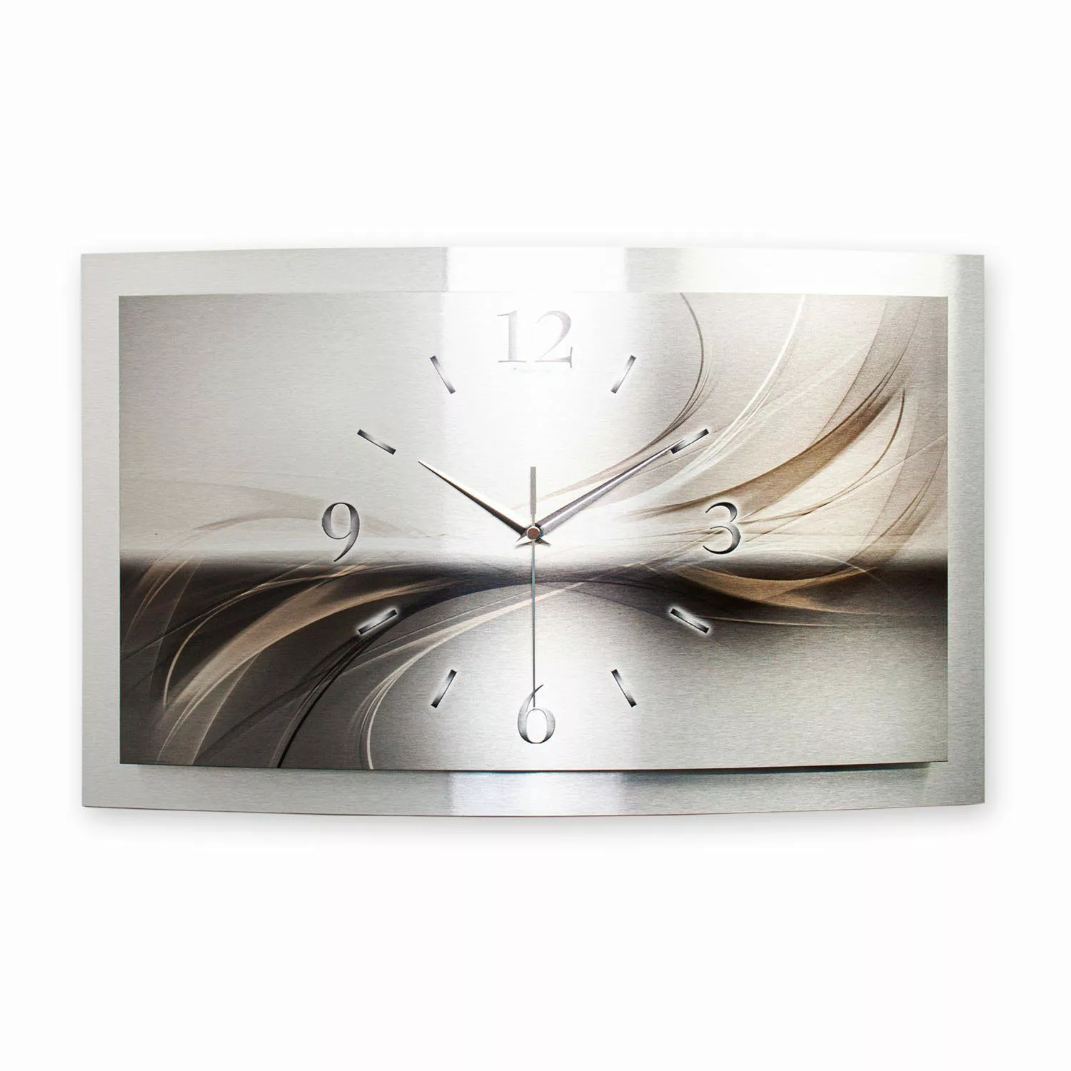 Kreative Feder Funkwanduhr 3D Designer-Wanduhr „Silverline“ günstig online kaufen