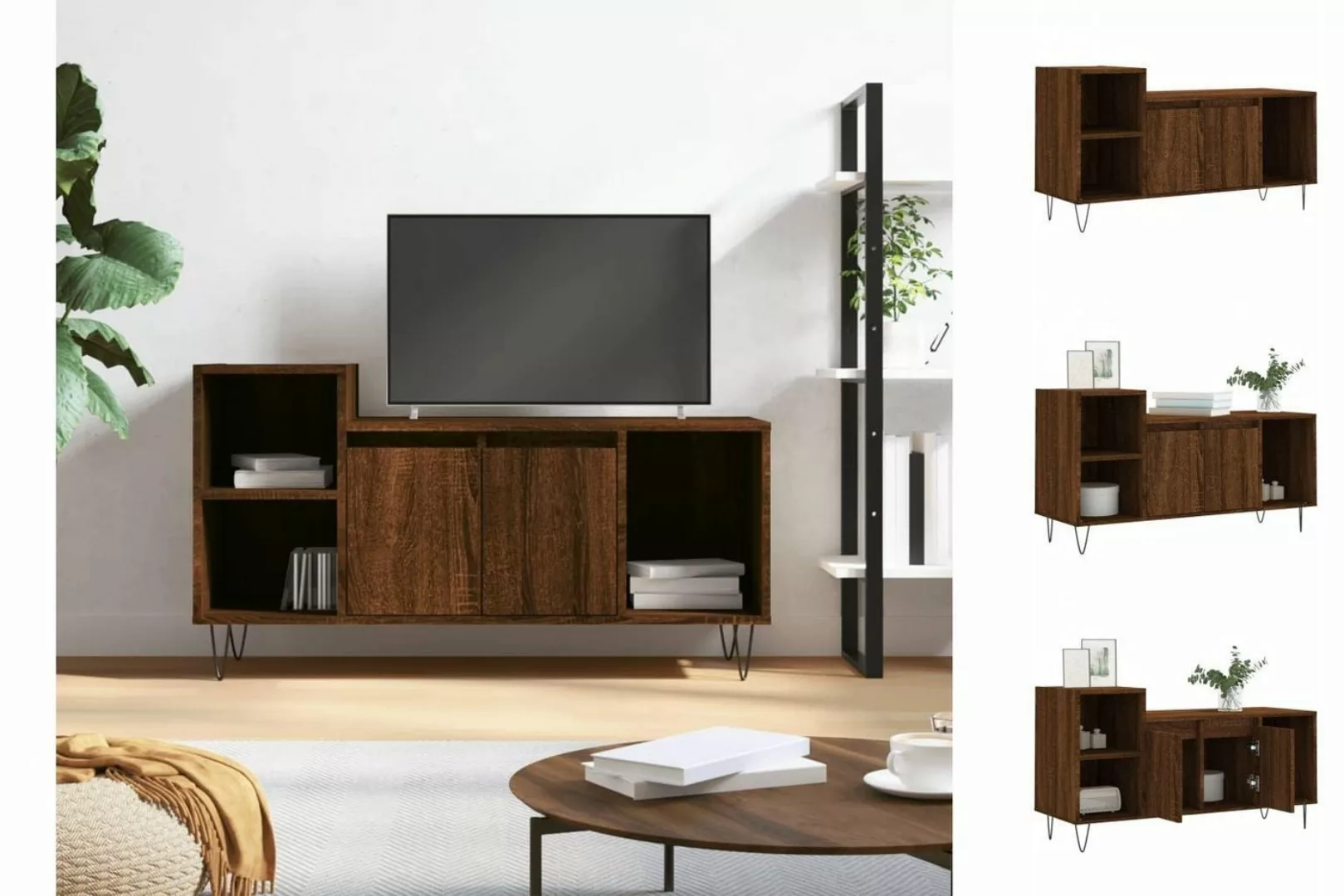 vidaXL TV-Schrank TV-Schrank Braun Eichen-Optik 100x35x55 cm Spanplatte TV- günstig online kaufen