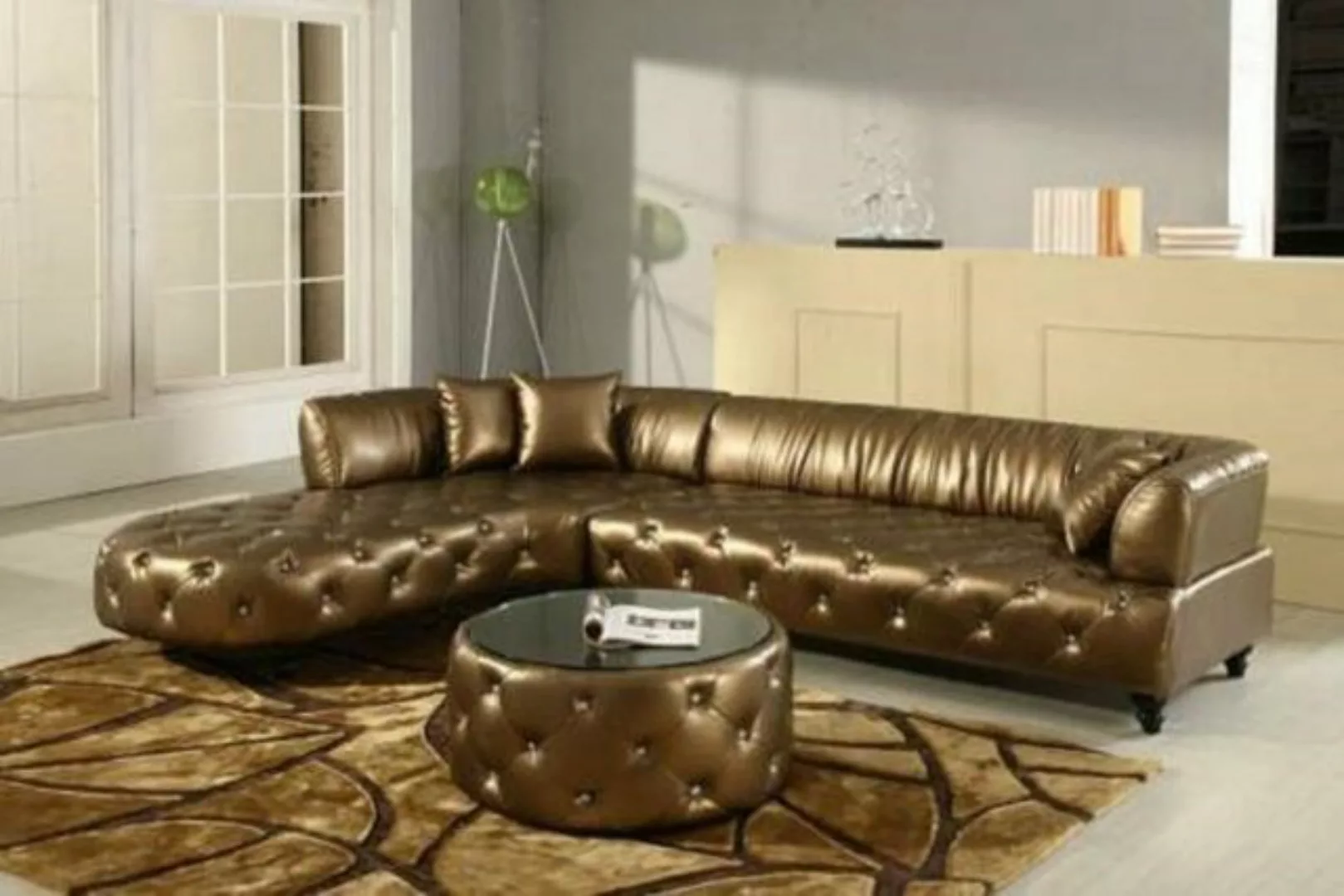 JVmoebel Ecksofa Chesterfield Luxus Wohnlandschaft Couch Polster Garnitur, günstig online kaufen