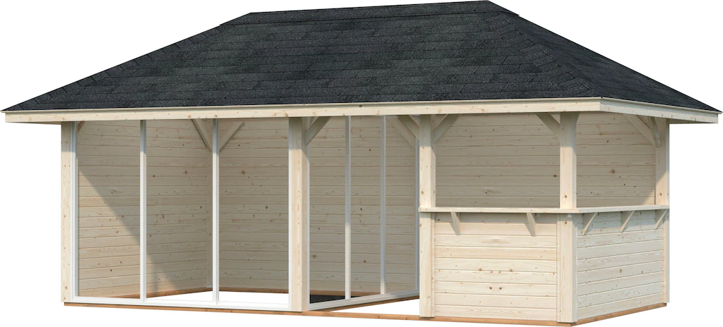 Palmako Holzpavillon "Bianca 16,6 m² Set 5", BxTxH: 588x300x323 cm günstig online kaufen