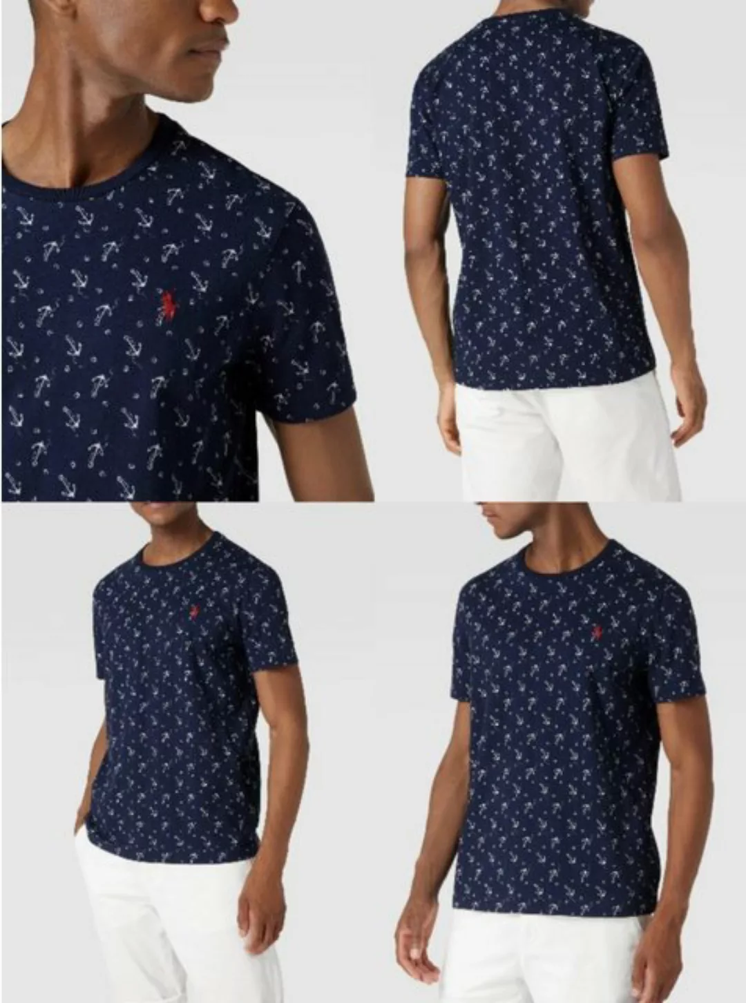Ralph Lauren T-Shirt Polo Ralph Lauren All-Over Pattern Navy T-Shirt Shirt günstig online kaufen