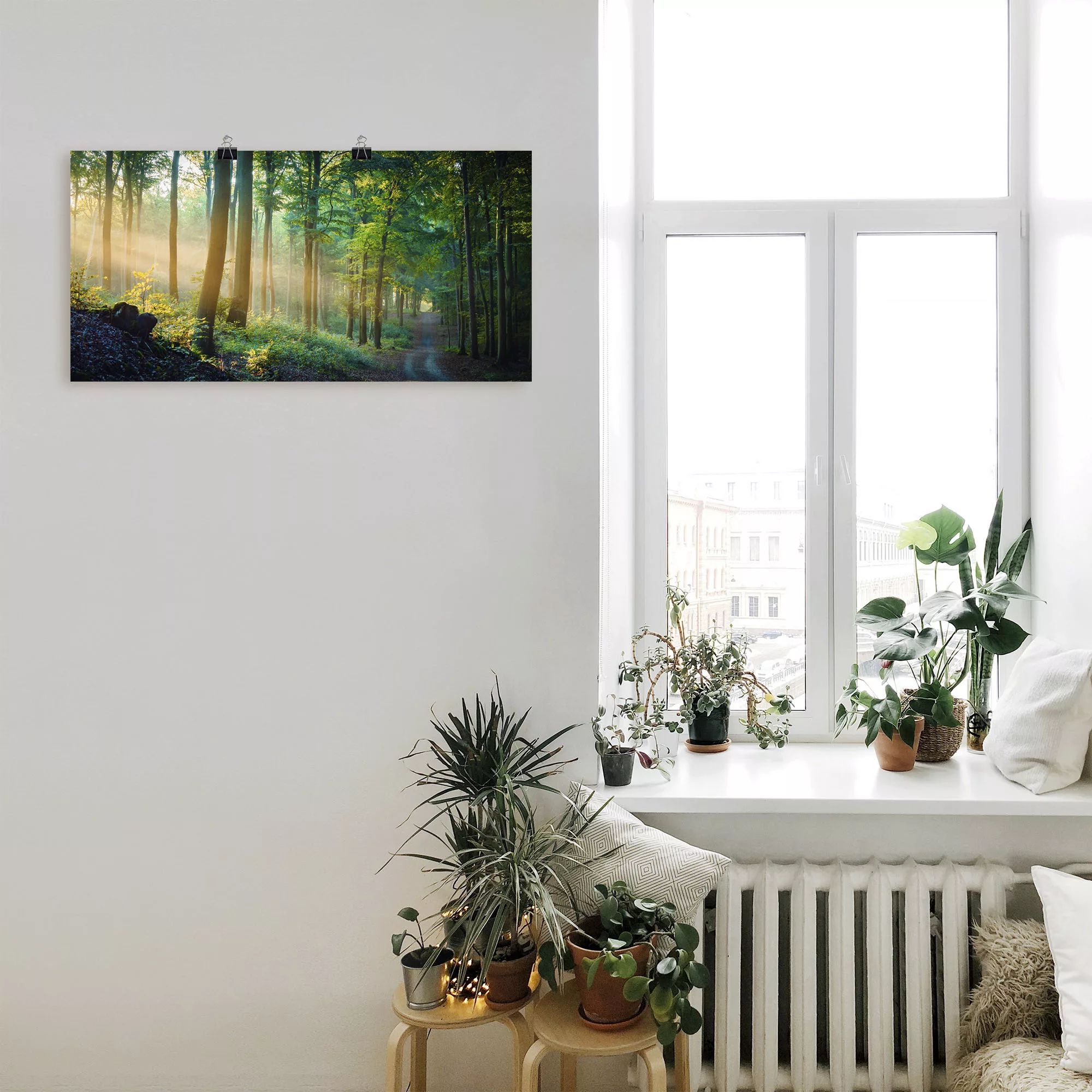 Artland Wandbild "Herbstmorgen im Wald", Waldbilder, (1 St.), als Alubild, günstig online kaufen