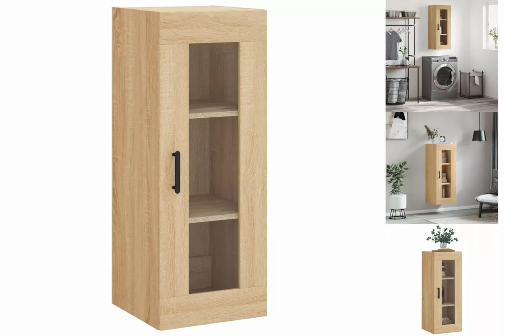 vidaXL Hängeschrank Hängeschrank Wandschrank Sonoma-Eiche 34,5x34x90 cm Gla günstig online kaufen