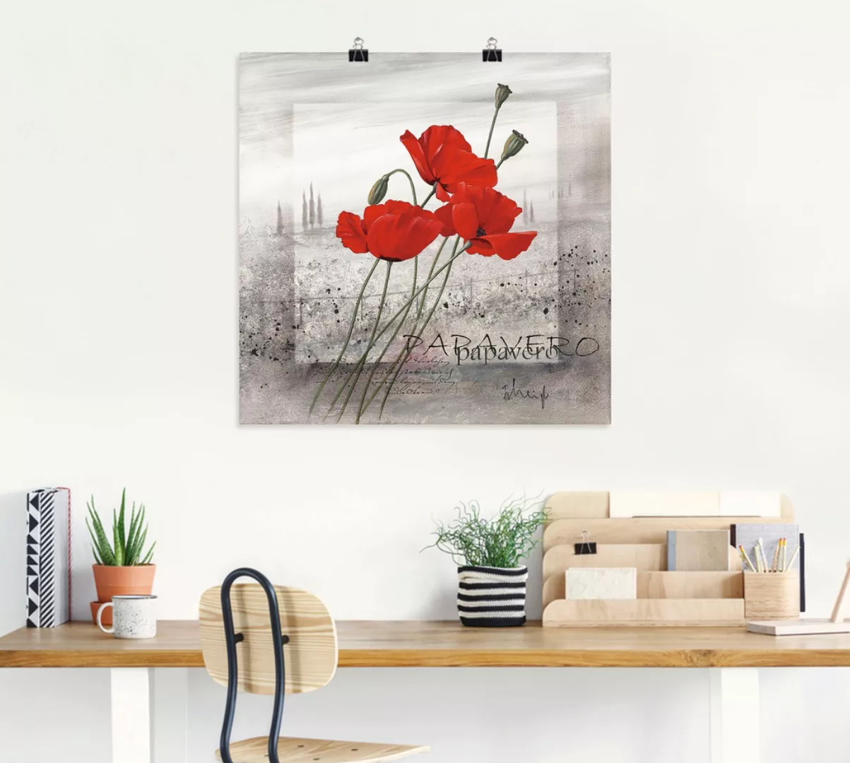 Artland Wandbild "Mohnblumen", Blumen, (1 St.), als Leinwandbild, Poster, W günstig online kaufen