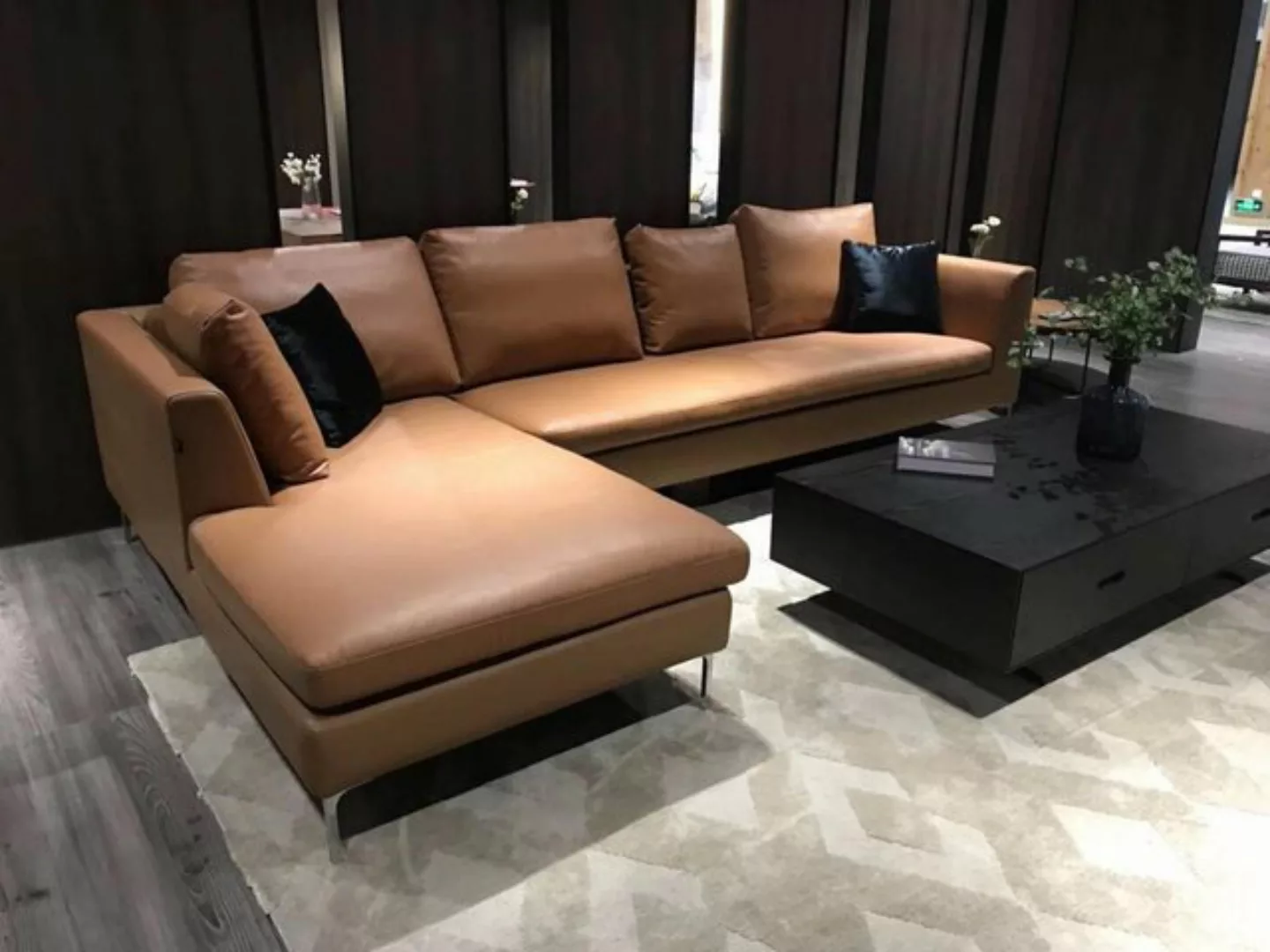 Xlmoebel Sofa Luxuriöses L-förmiges Ledersofa für das Wohnzimmer mit Polste günstig online kaufen