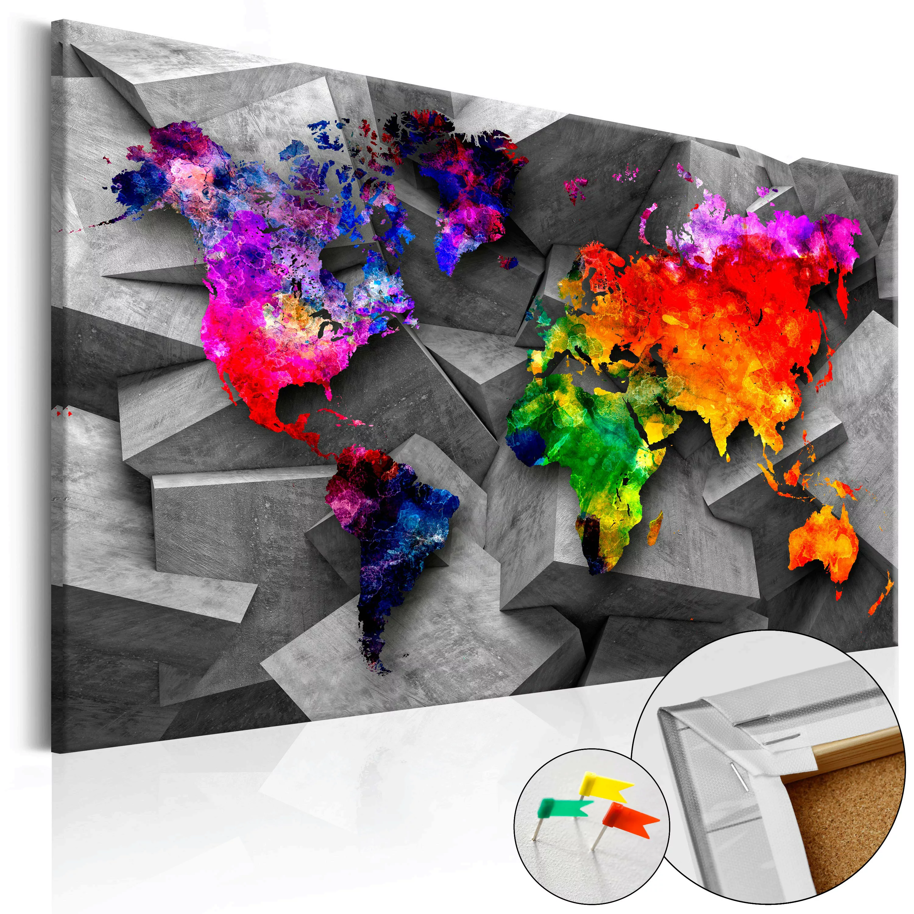 Korkbild - Cubic World [cork Map] günstig online kaufen