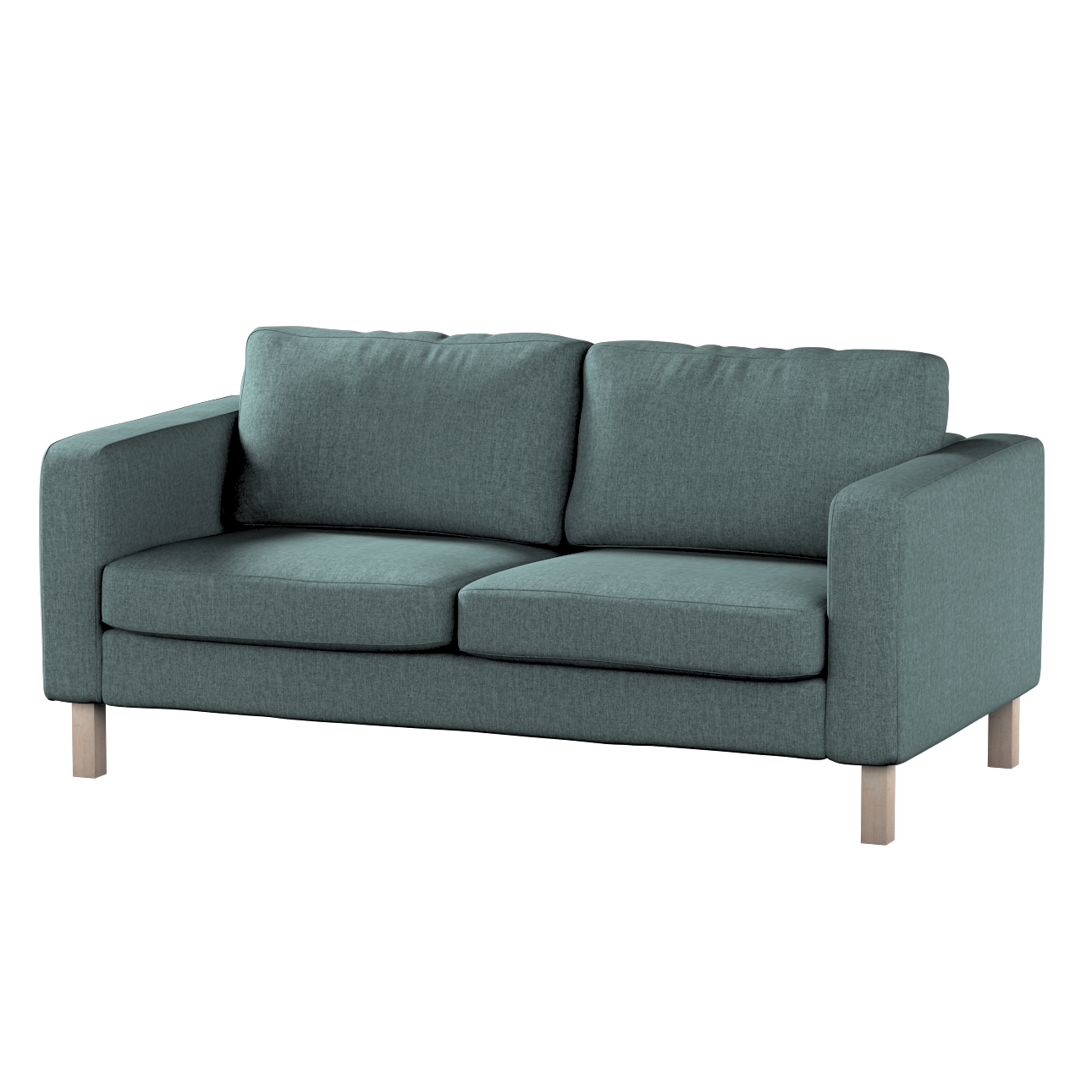 Bezug für Karlstad 2-Sitzer Sofa nicht ausklappbar, grau- blau, Sofahusse, günstig online kaufen