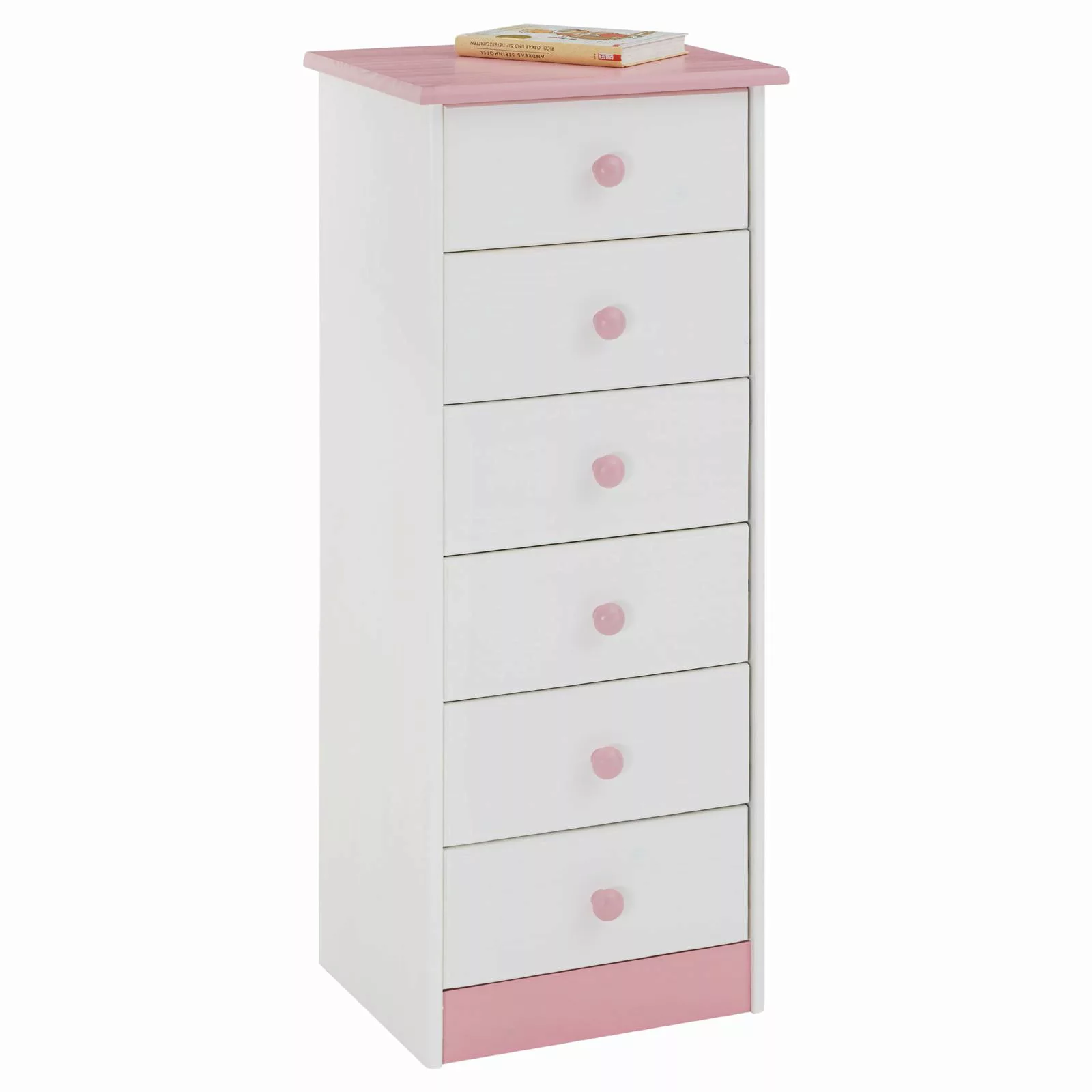 Kommode RONDO 6 Schubladen weiß-rosa günstig online kaufen