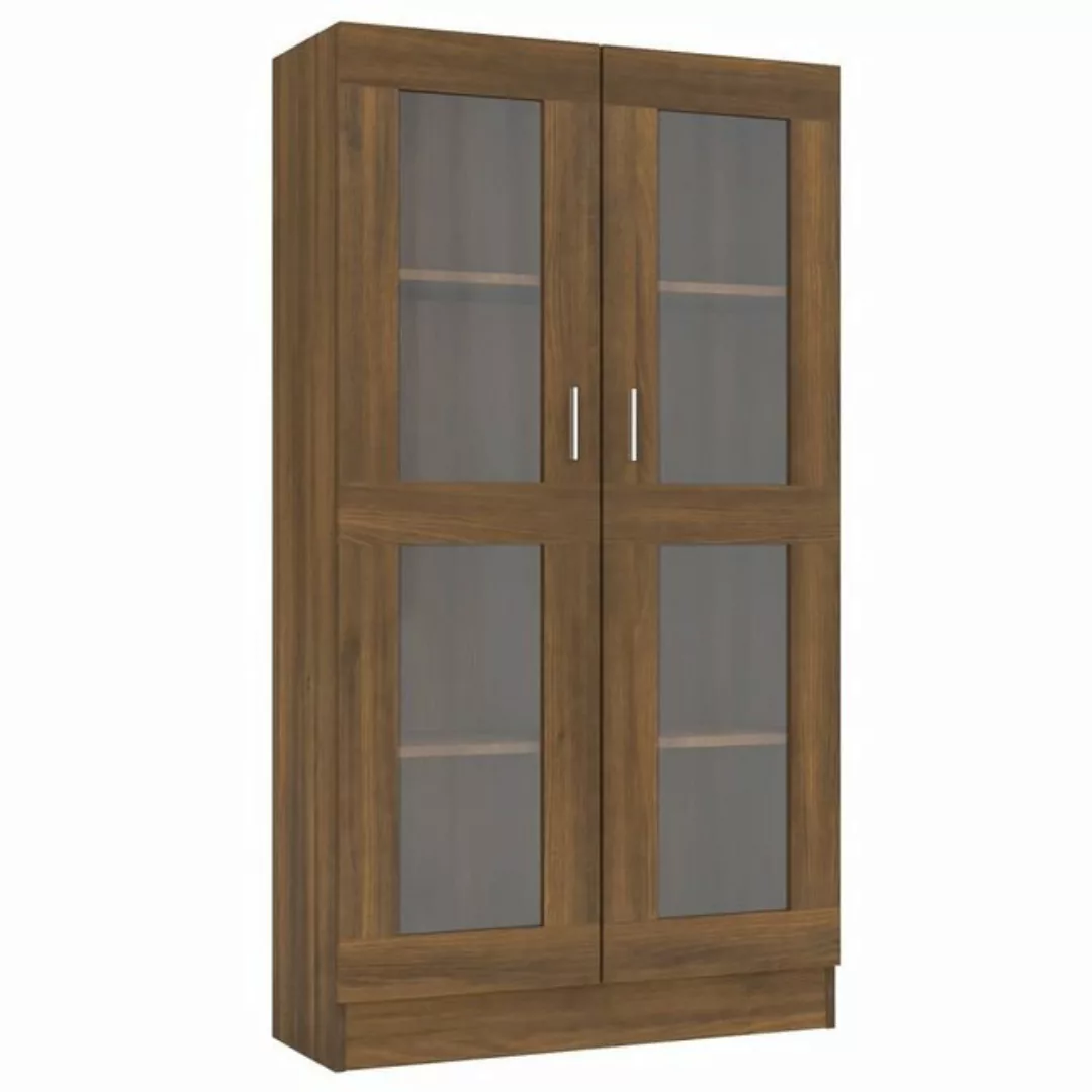 furnicato Vitrine Vitrinenschrank Braun Eiche-Optik 82,5x30,5x150cm Holzwer günstig online kaufen