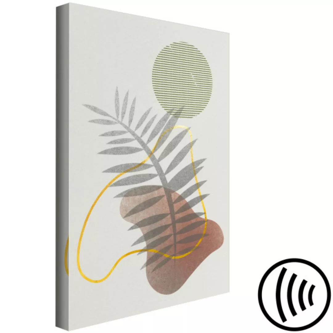 Bild auf Leinwand Schatten des Palmenblattes mit Pflanze und geometrischen günstig online kaufen