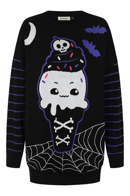 Banned Longpullover Yami Strickpullover Gothic Goth Kawaii Horror günstig online kaufen