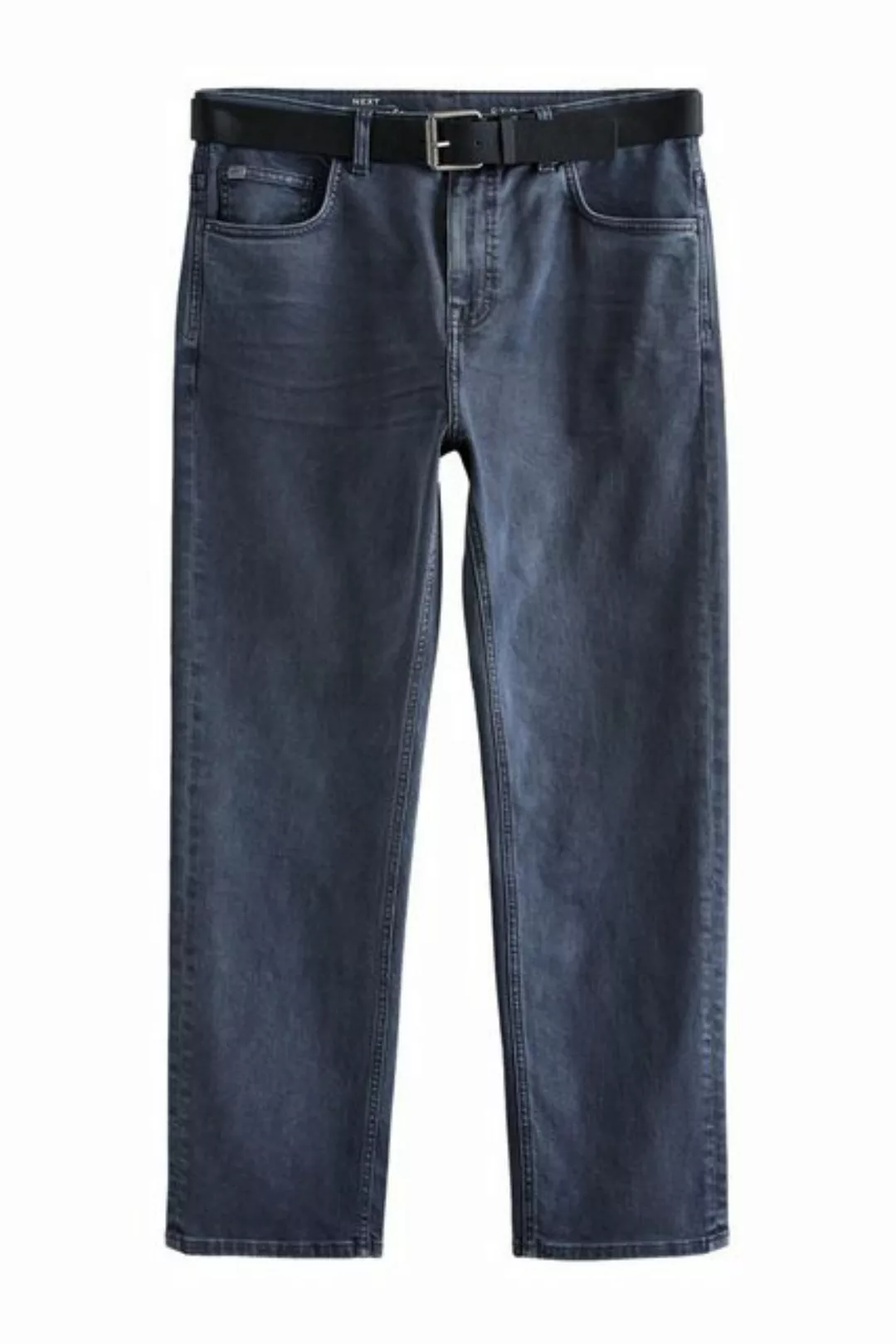 Next Straight-Jeans Authentische Straight Fit Jeans mit Gürtel (2-tlg) günstig online kaufen