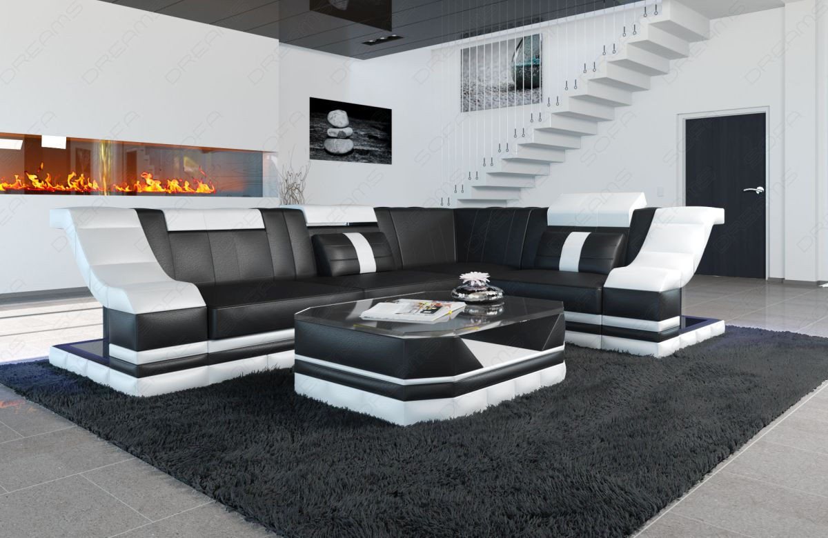 Sofa Dreams Ecksofa Ledersofa Bianchi L Form Mini, Designersofa, Sofa mit B günstig online kaufen