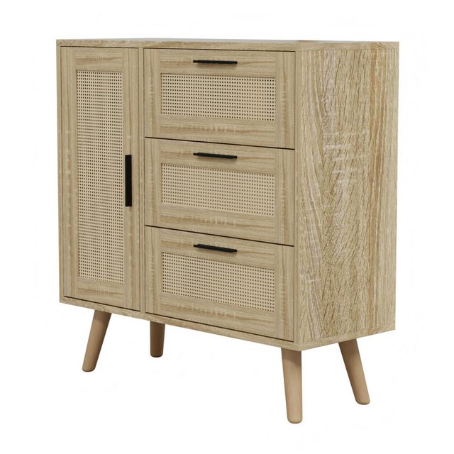 HAGO Waschmaschinenumbauschrank 74x76x30cm Schubladenschrank Holz Rattanfro günstig online kaufen