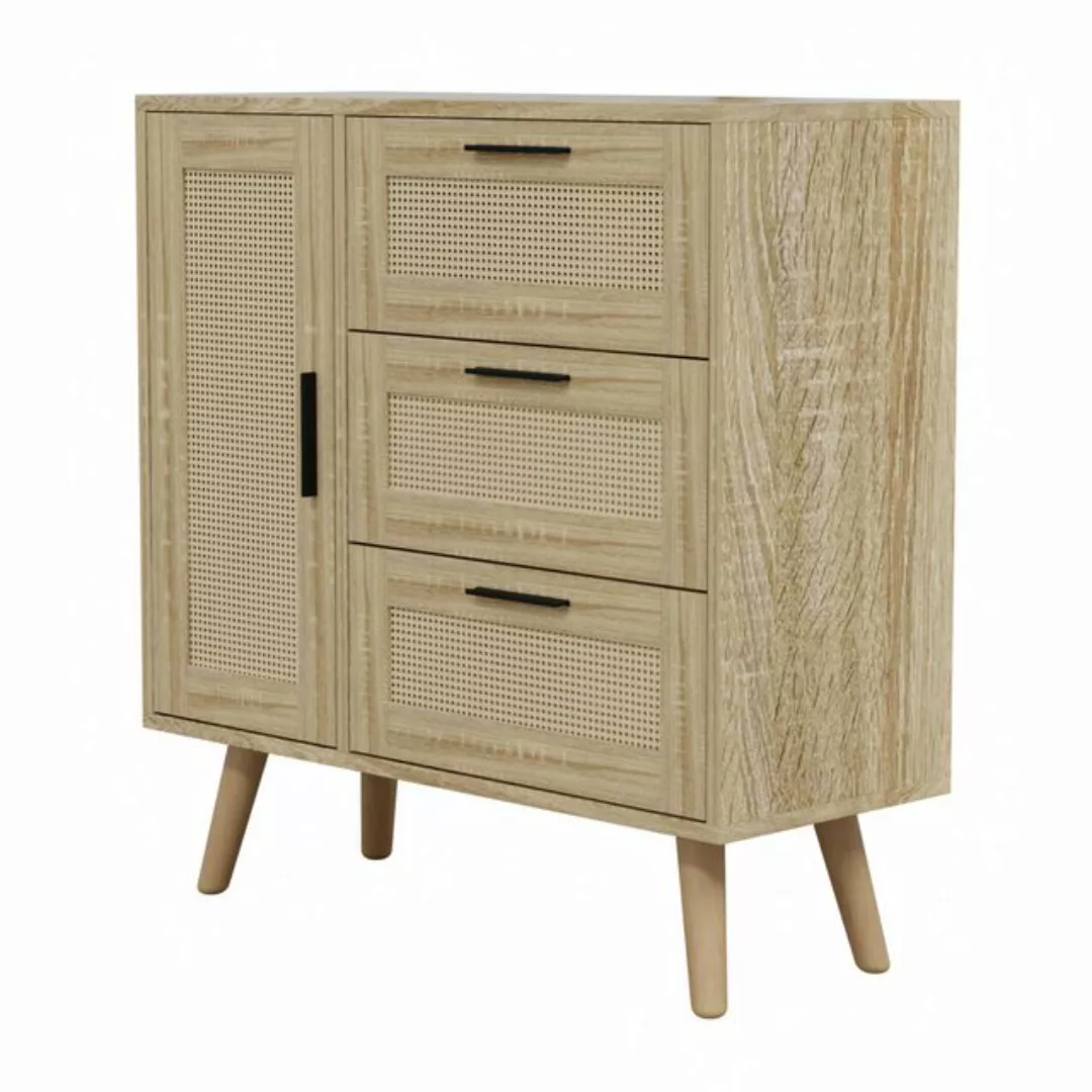 HAGO Waschmaschinenumbauschrank 74x76x30cm Schubladenschrank Holz Rattanfro günstig online kaufen