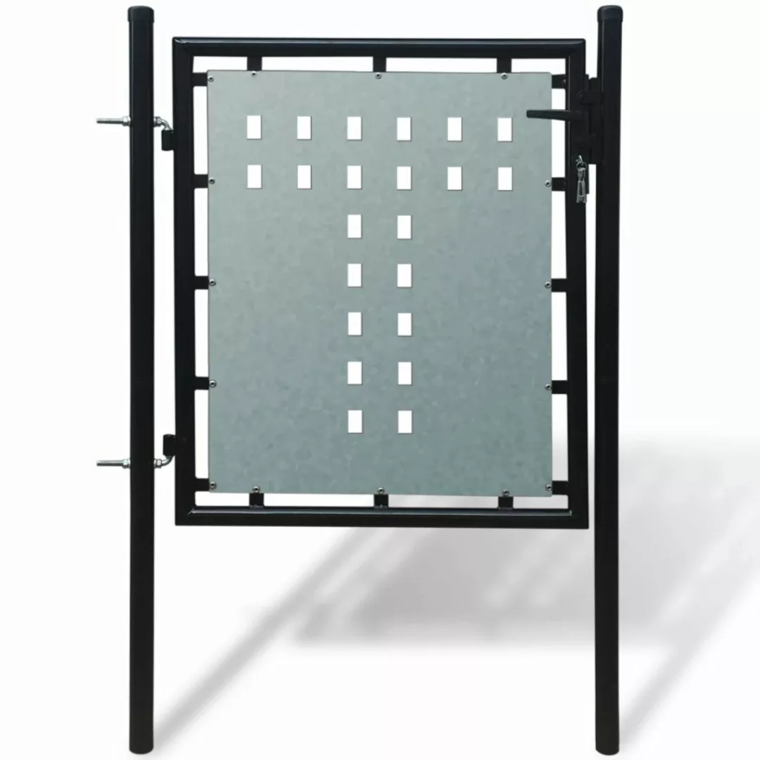 Zauntor Gartentor Einzeltor Schwarz 100 X 125 Cm günstig online kaufen