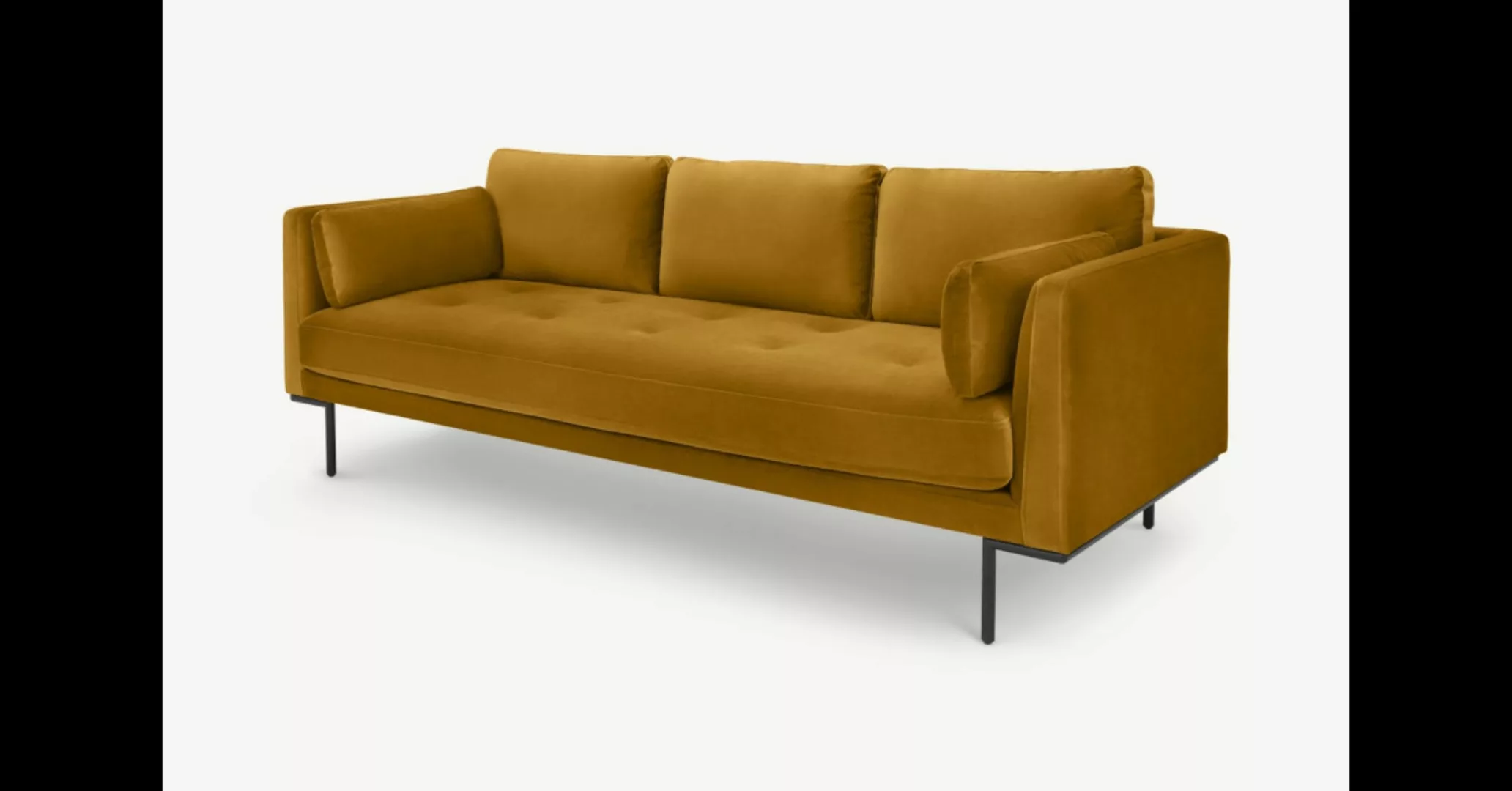 Harlow 3-Sitzer Sofa, Samt in Senfgelb - MADE.com günstig online kaufen
