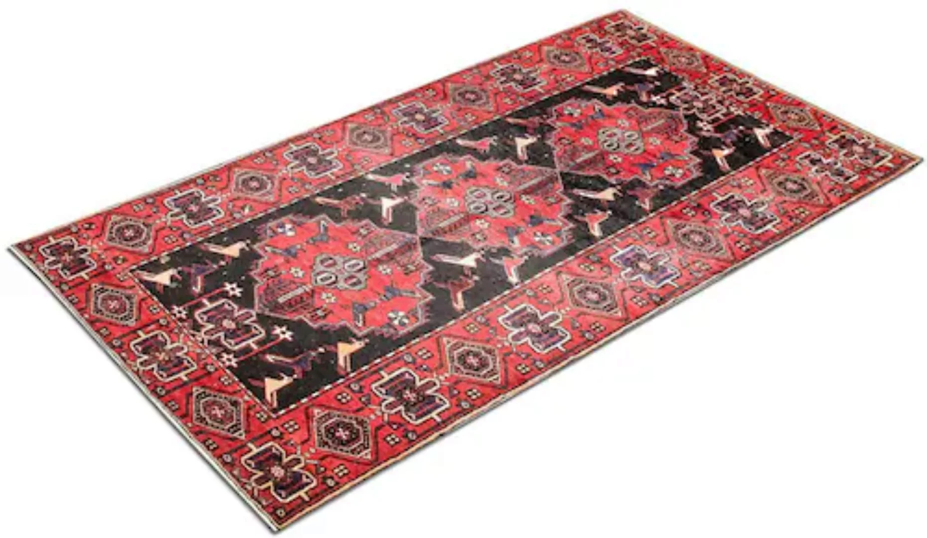morgenland Wollteppich »Hamadan Teppich handgeknüpft blau«, rechteckig günstig online kaufen