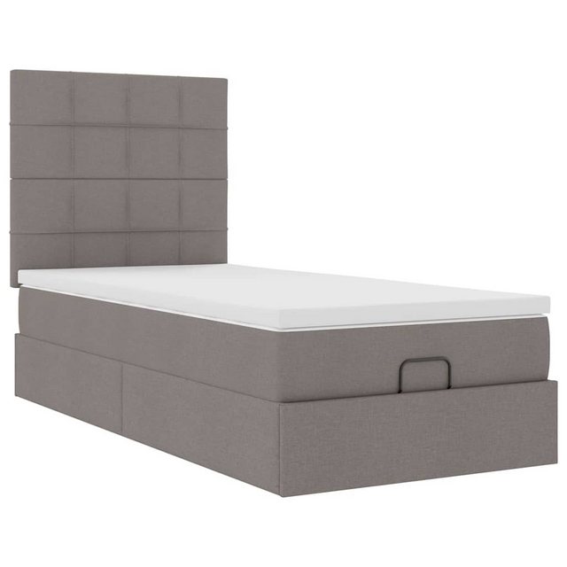 vidaXL Bett Ottoman-Bett mit Matratze Taupe 90x200 cm Stoff günstig online kaufen