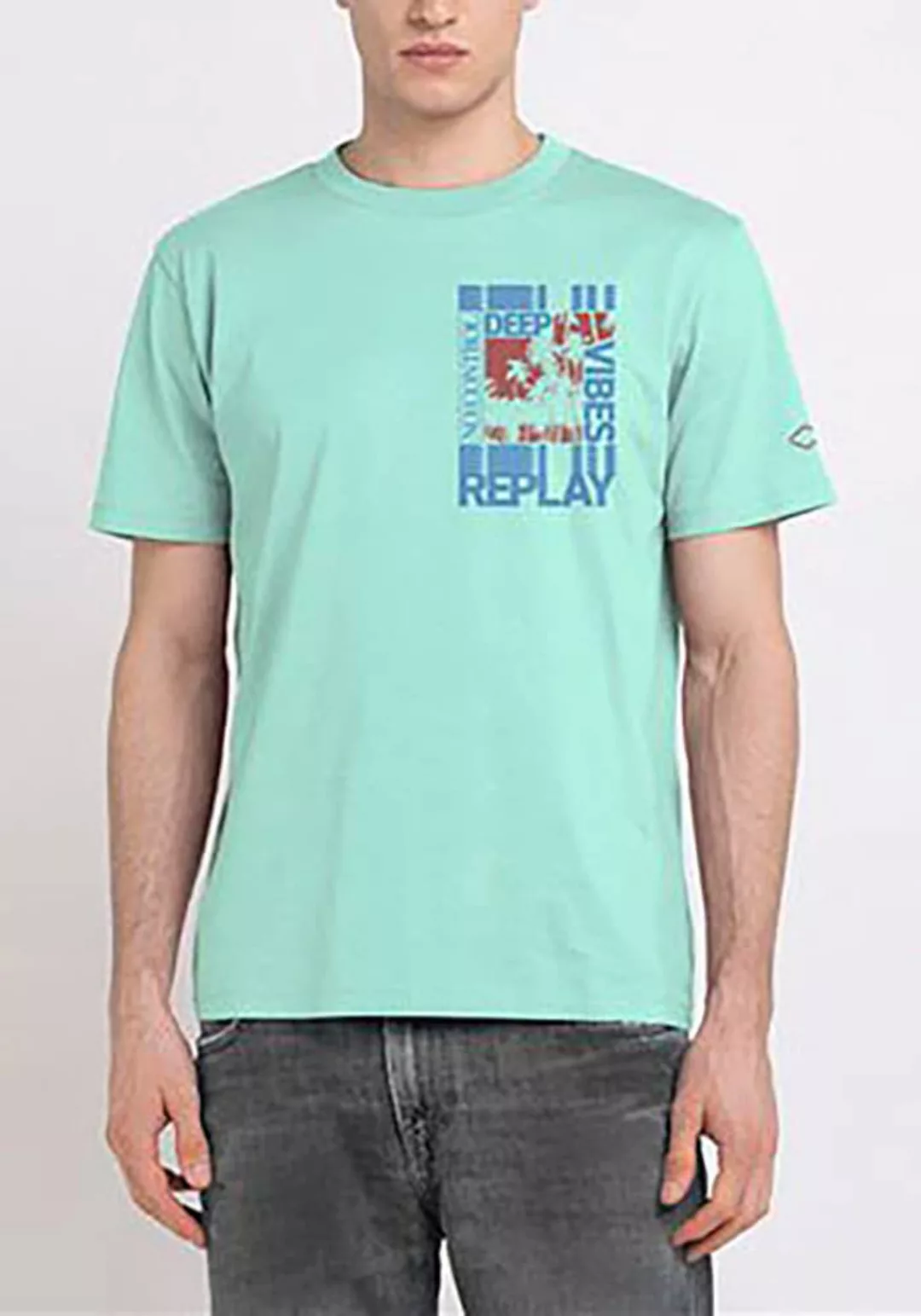 Replay Print-Shirt mit Print auf der Brust günstig online kaufen