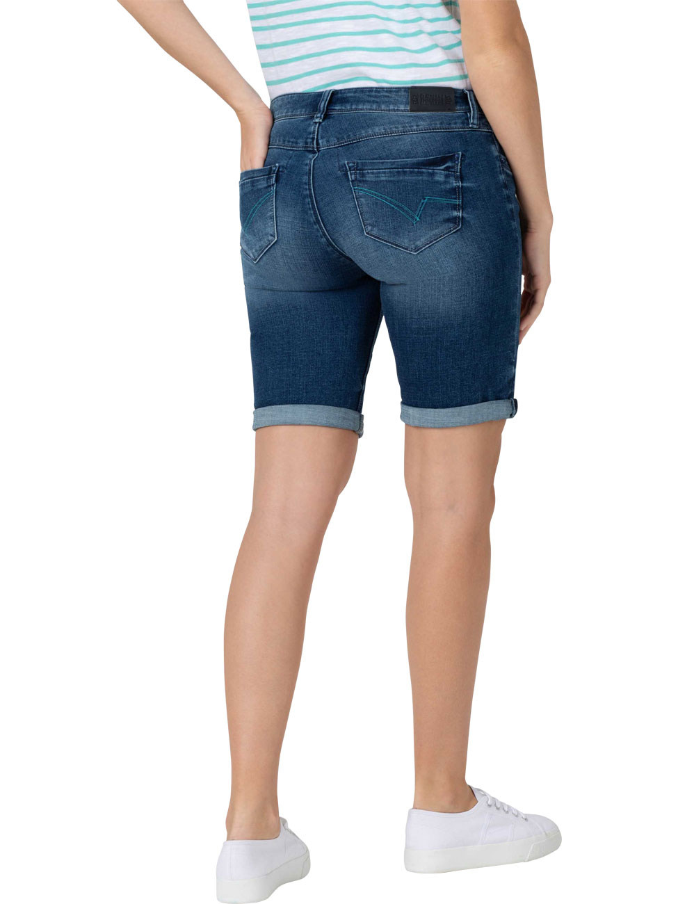 TIMEZONE Damen Jeans Short Slim NaliTZ - Slim Fit - Blau - Rich Royal Blue günstig online kaufen