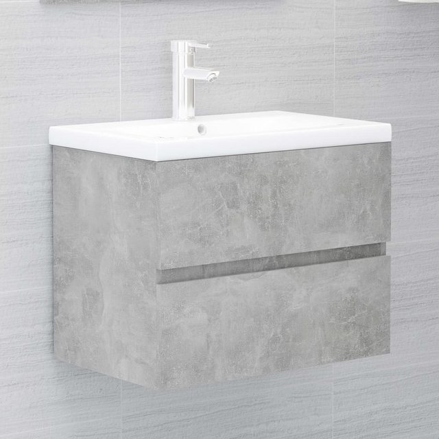 vidaXL Badezimmerspiegelschrank Waschbeckenunterschrank Einbaubecken Betong günstig online kaufen