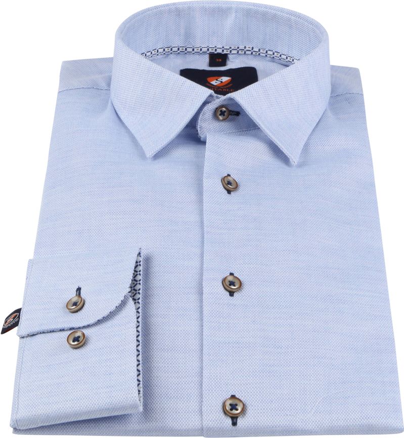 Suitable Hemd Melange Blau - Größe 43 günstig online kaufen